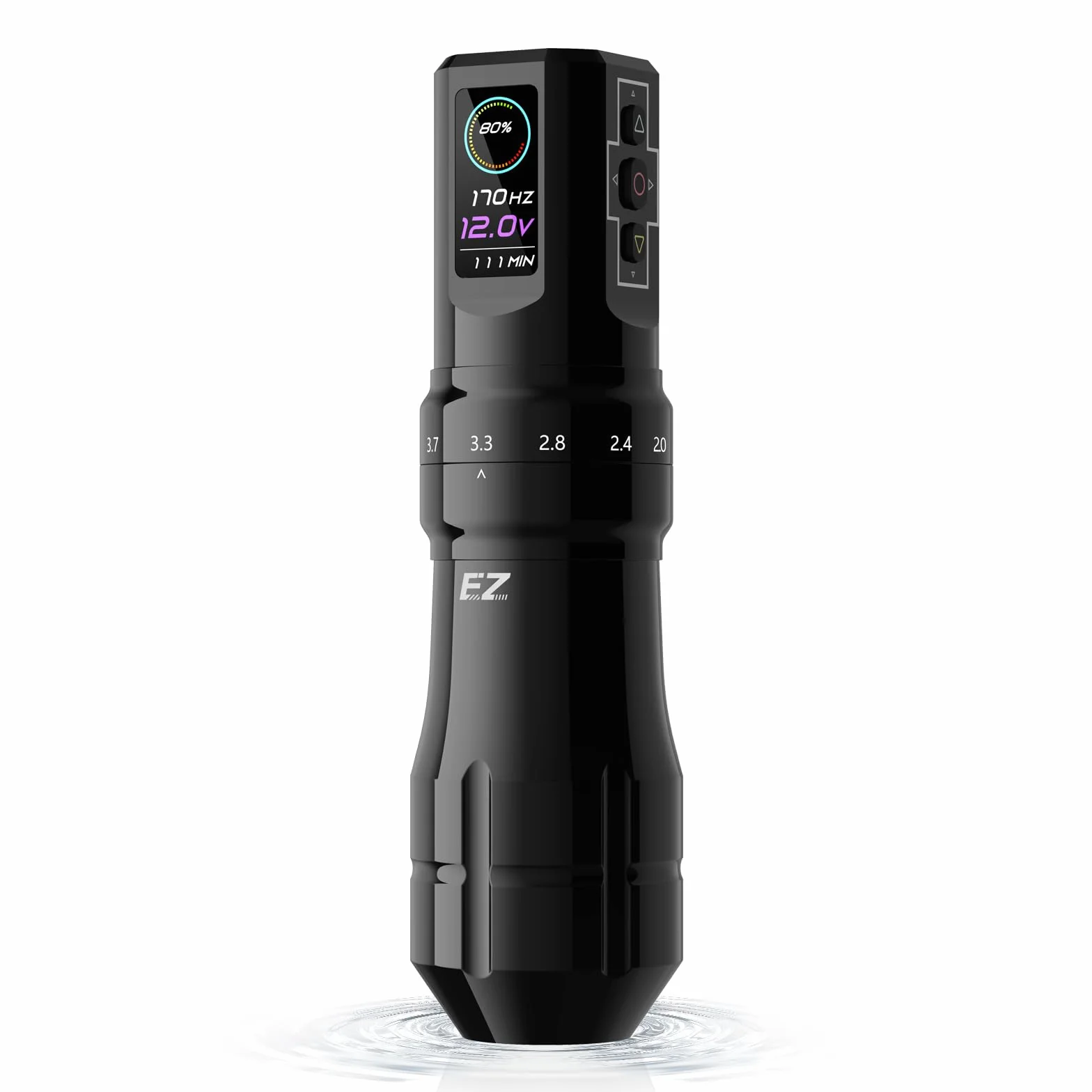EZ P3 Pro Bezprzewodowa Maszynka do Tatuażu - 6 Uderzenia 2.0, 2.4, 2.8, 3.3, 3.7, 4.2mm Bluetooth Długopis do Maszynki do Tatuażu z 1600mAh Zasilanie Bateryjne (Czarny Połysk)