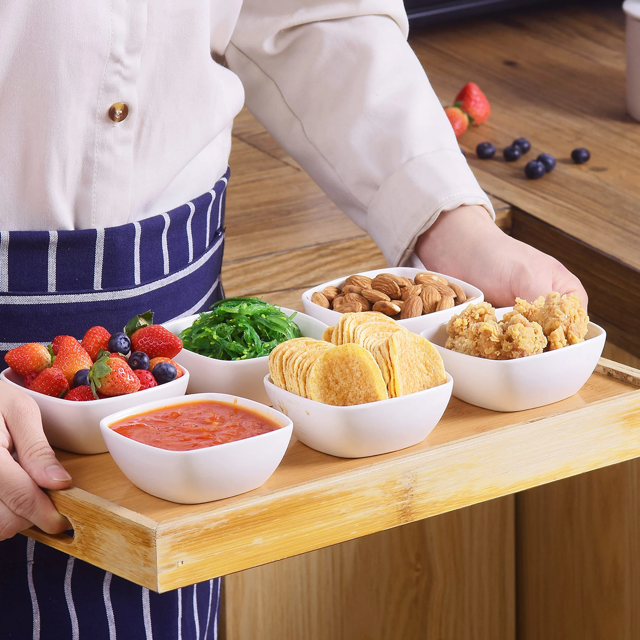 Malacasa Ramekin Series 6 sztuk porcelanowe 10 cm 170 ml miski do przekąsek