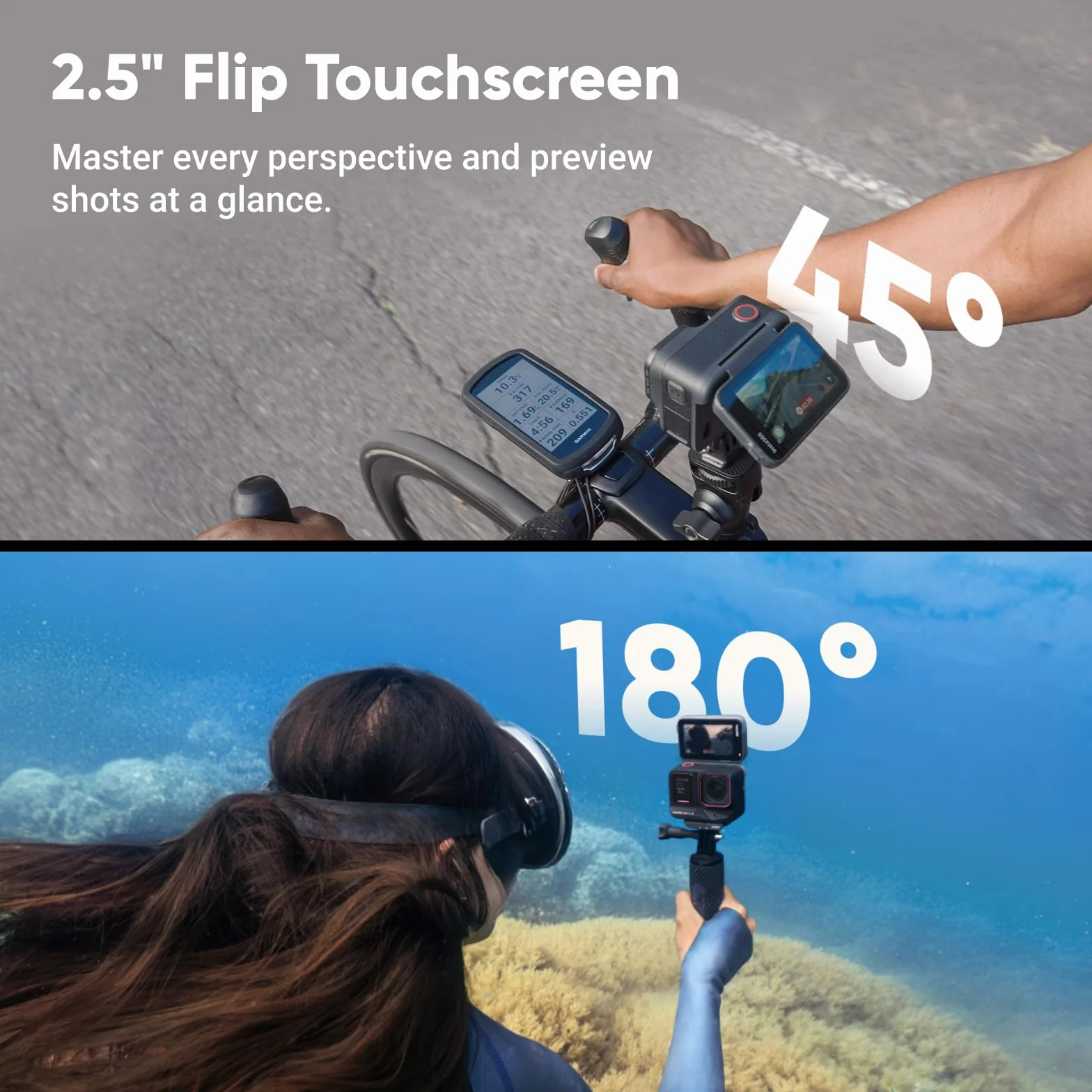 Insta360 Ace Pro zestaw 2 rowerów – wodoodporna kamera sportowa 8K współpracuje z Leica, czujnikiem 1/3.3 cm, podwójnym chipem AI, wiodącym słabym oświetleniem, doskonałym dźwiękiem, ekranem z klapką