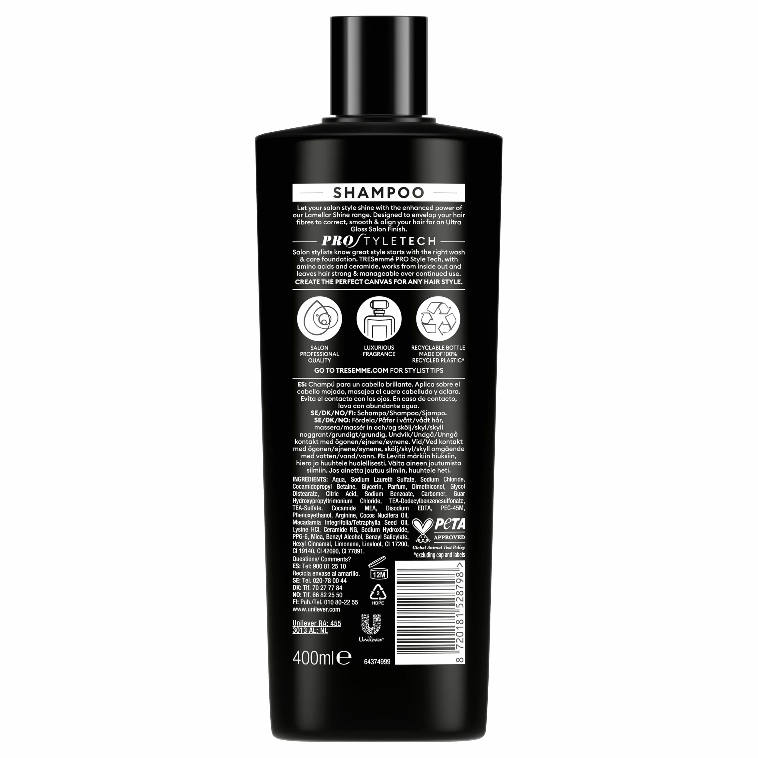 TRESemmé Szampon i Odżywka Lamellar Shine pielęgnacja włosów w zestawie z opatentowaną technologią Lamellar 400 ml + 400 ml