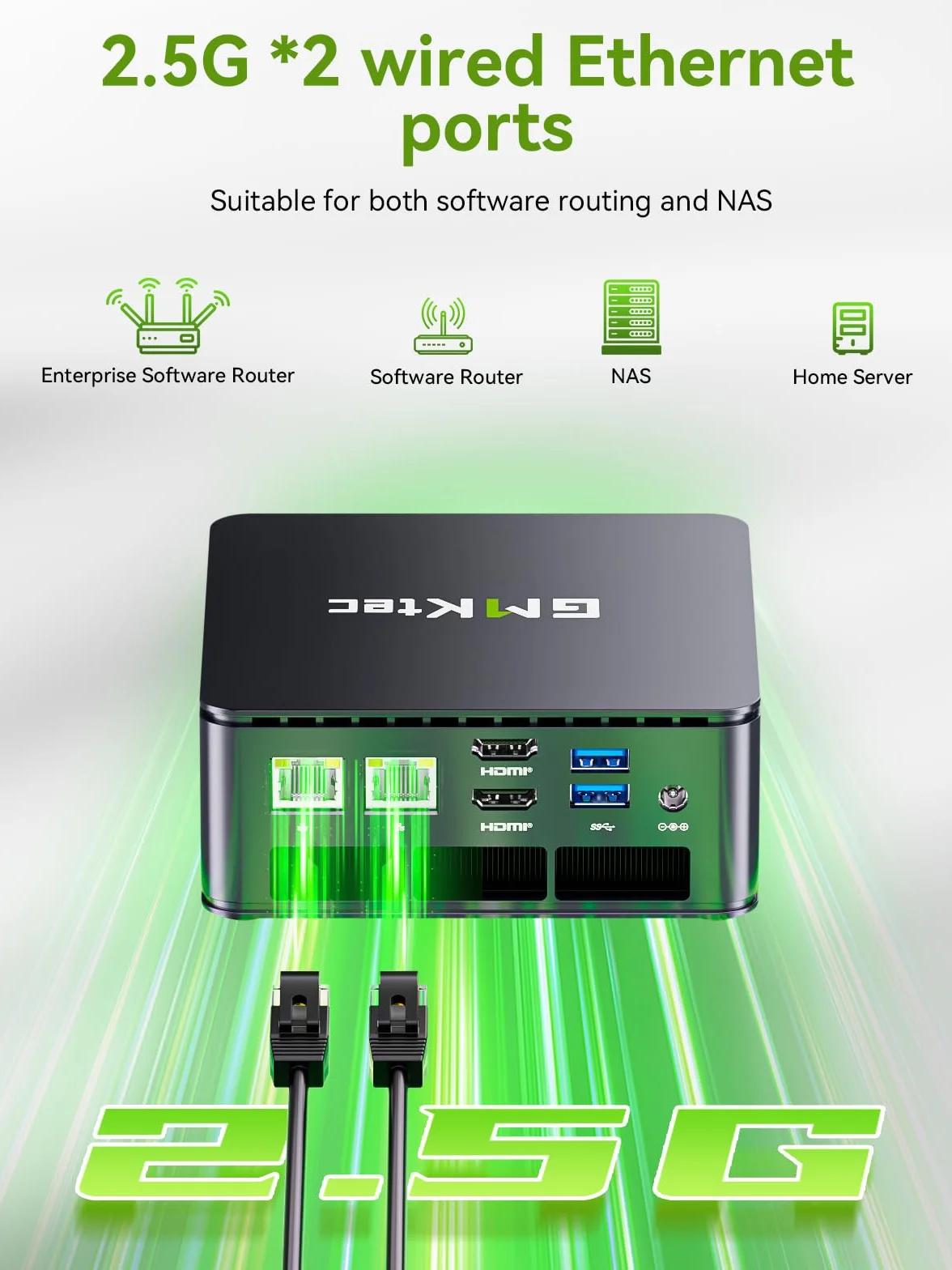 GMKtec G3 Plus Mini PC, AMD Ryzen 5 3500U(ulepszony N100) 16 GB RAM 512 GB M.2 2280 SSD, mini komputer obsługuje Windows 11 Pro/Dual HDMI/WiFi6/BT5.2