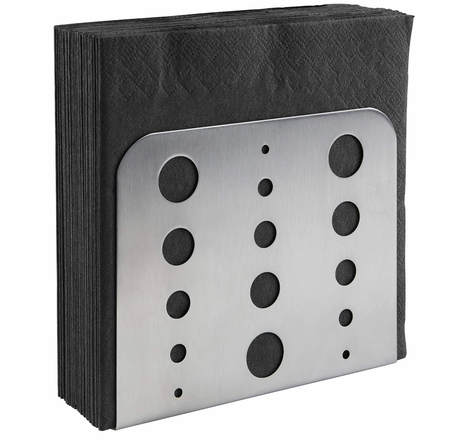 Uchwyt na serwetki satynowa stal szlachetna polerowana 15x4,5x12,5 cm 30 serwetek