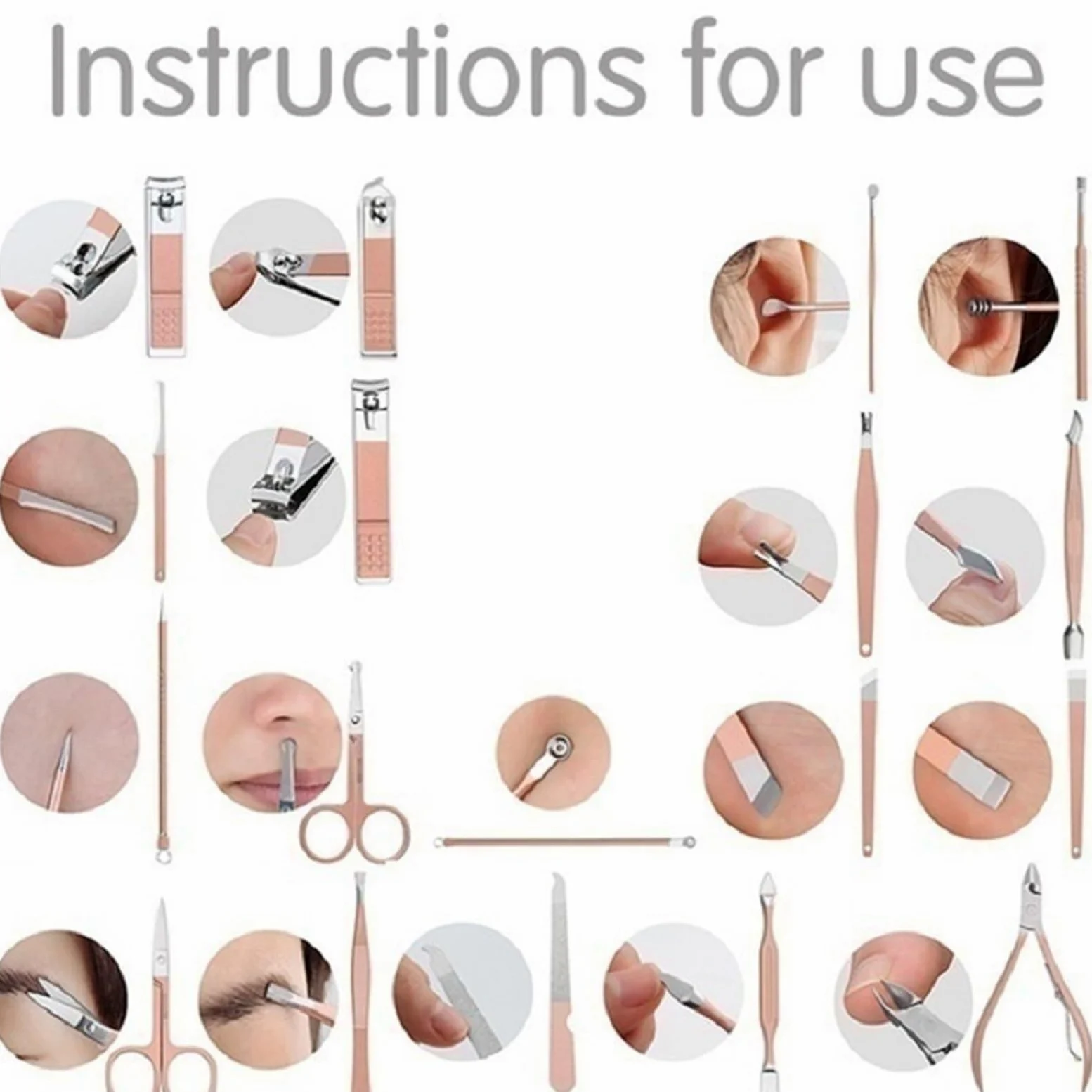 Zestaw do manicure narzędzia nowe różowe złoto i czarne nożyczki do paznokci zestaw obcinacz do paznokci pedicure uroda narzędzia obcinacz do paznokci (16 szt.)