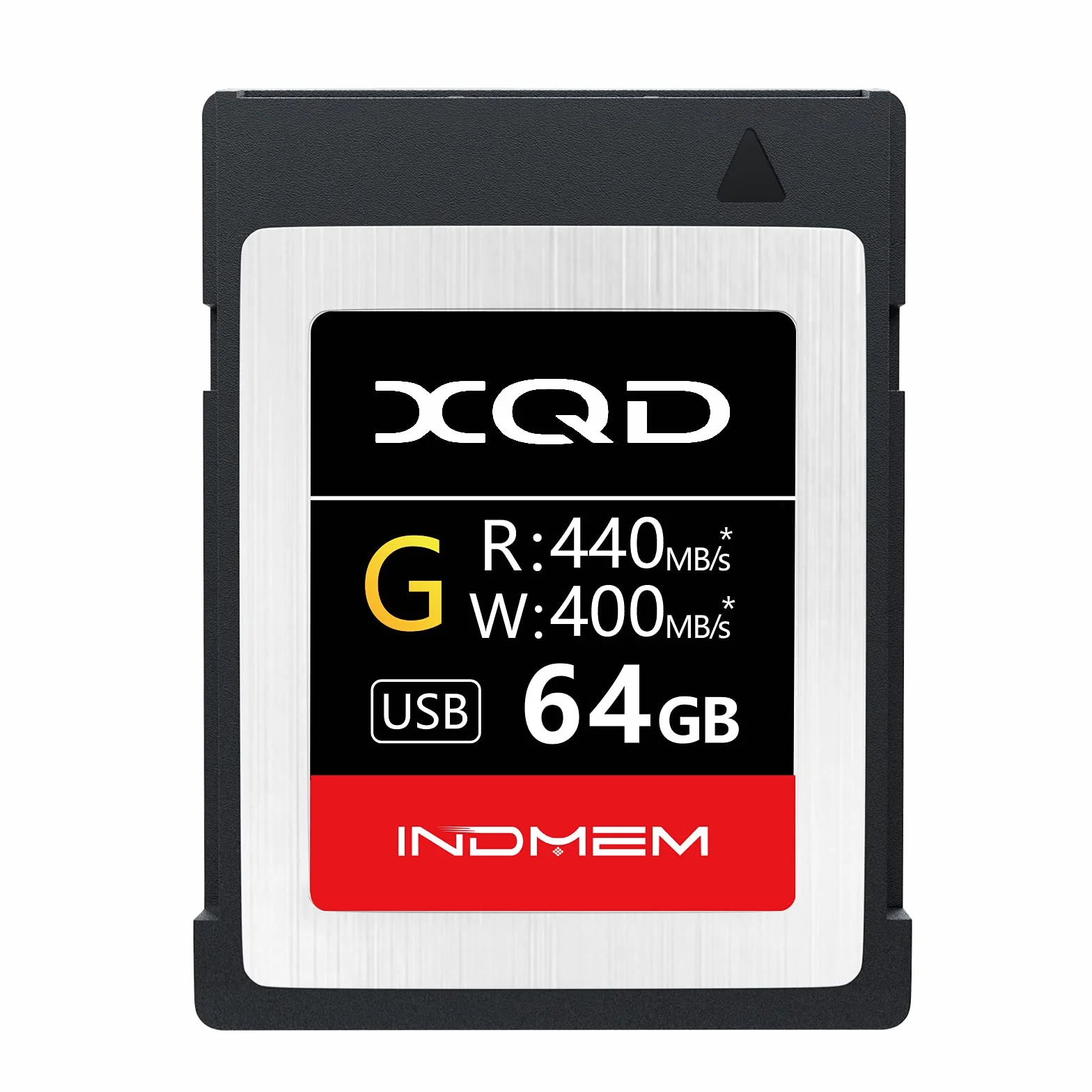 INDMEM Karta pamięci 64 GB XQD Tough MLC XQD 5X Flash Memory Card High Speed seria G (odczyt 440 MB/s i zapis 400 MB/s)