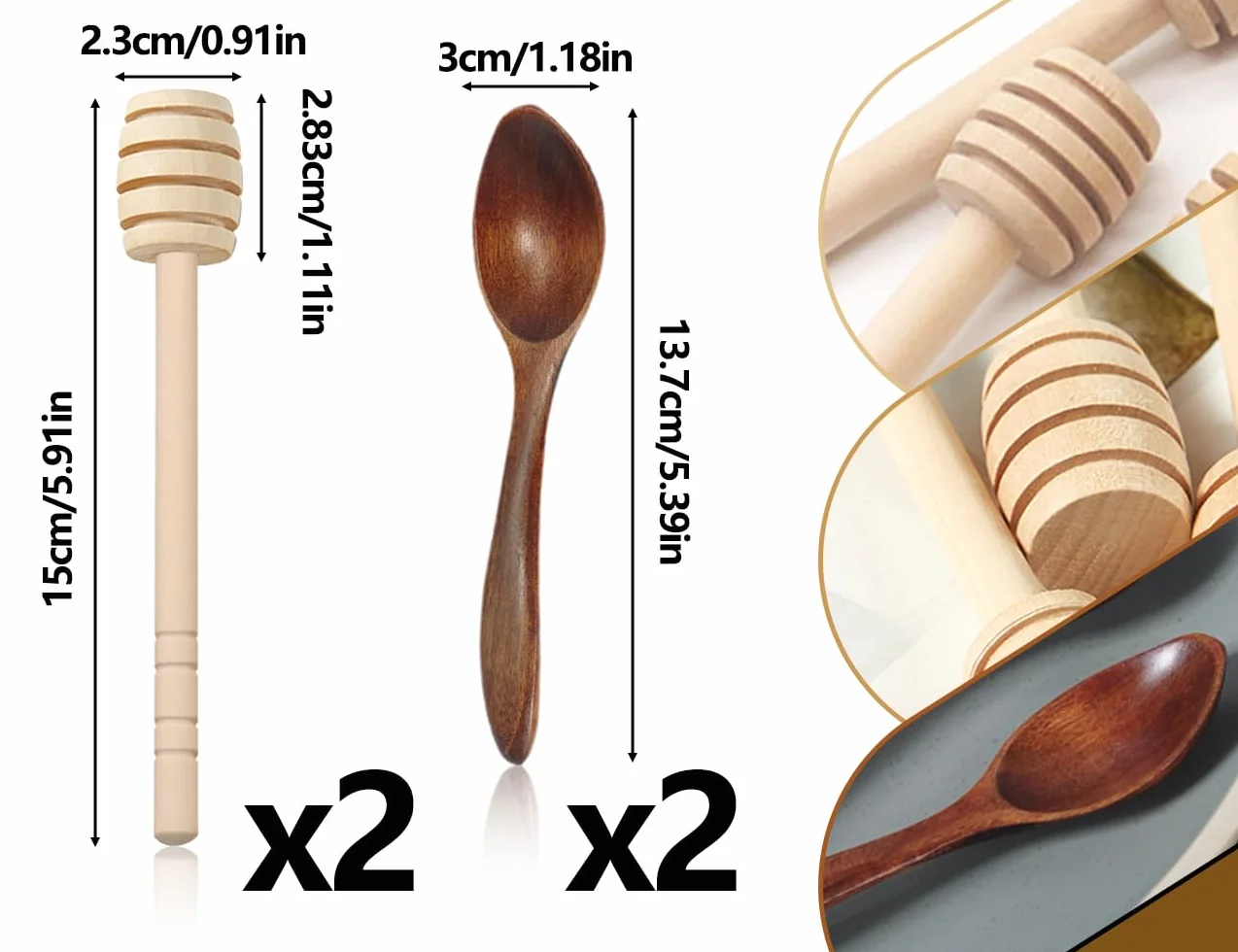 Drewniane mieszadło do miodu 15 cm łyżka do miodu patyczek miodowy dozownik