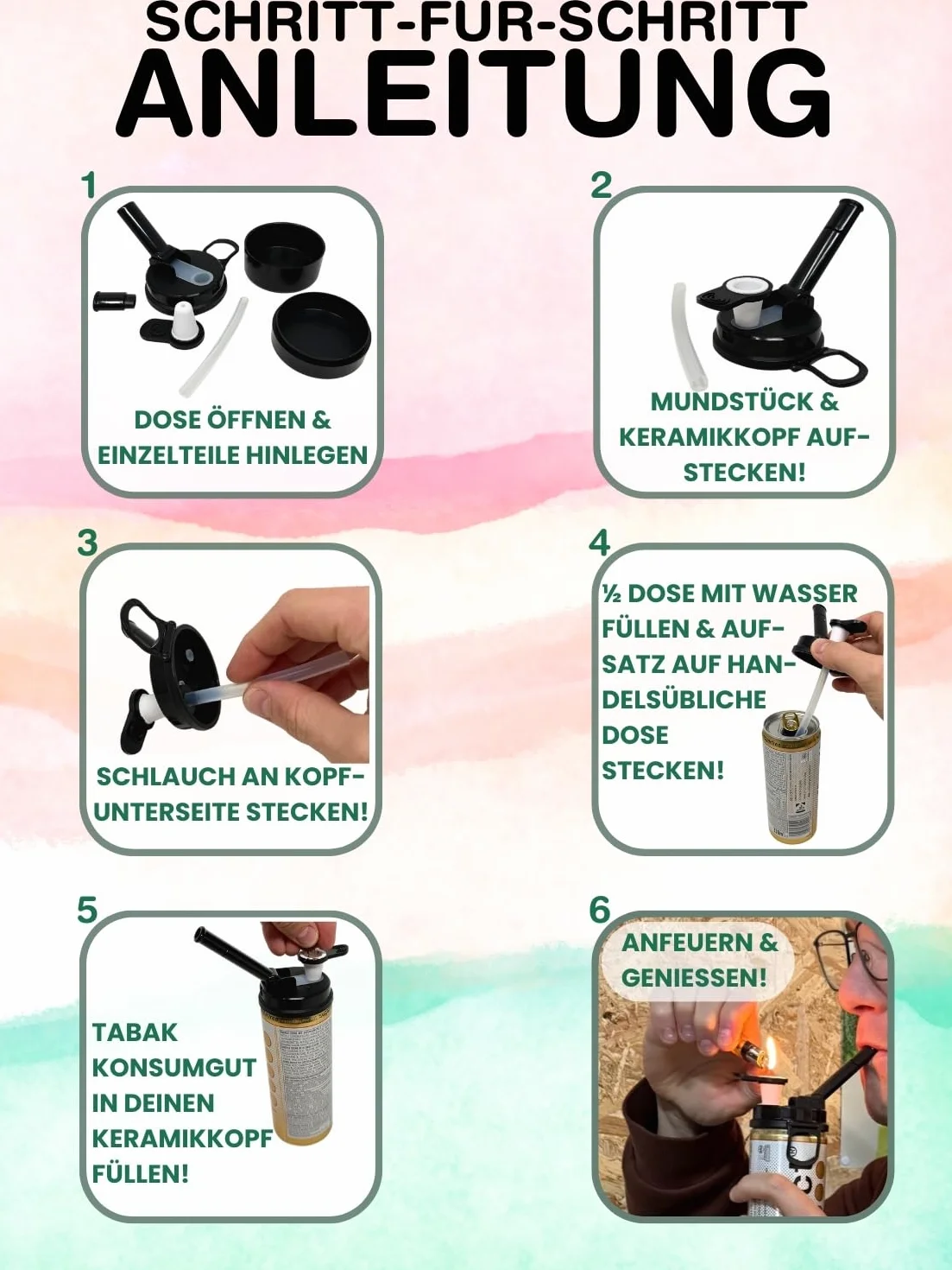 EKNA Przenośne bongo nasadka do puszki