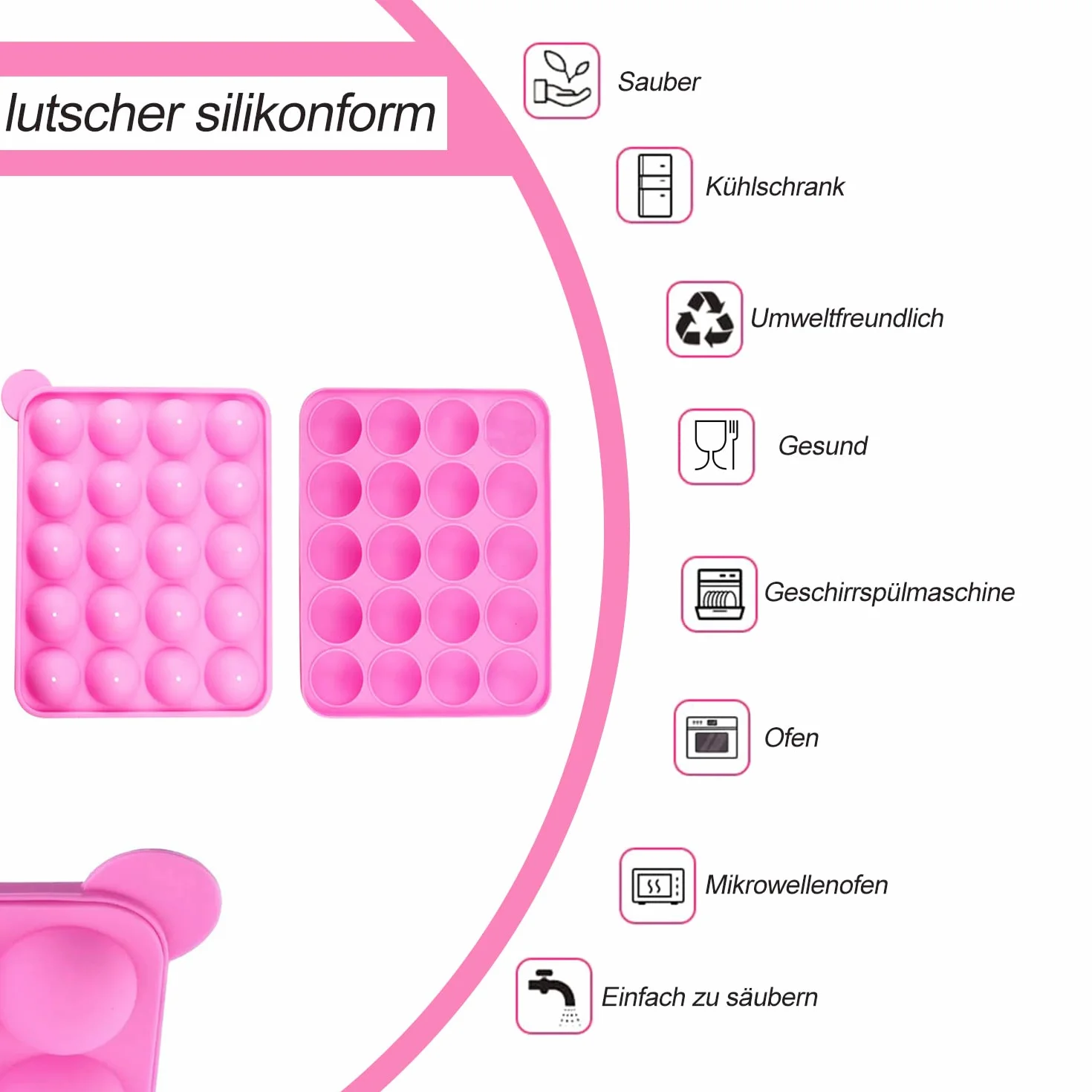 Foremki do pieczenia silikonowe 100 sztuk na lizaki słodycze czekoladę