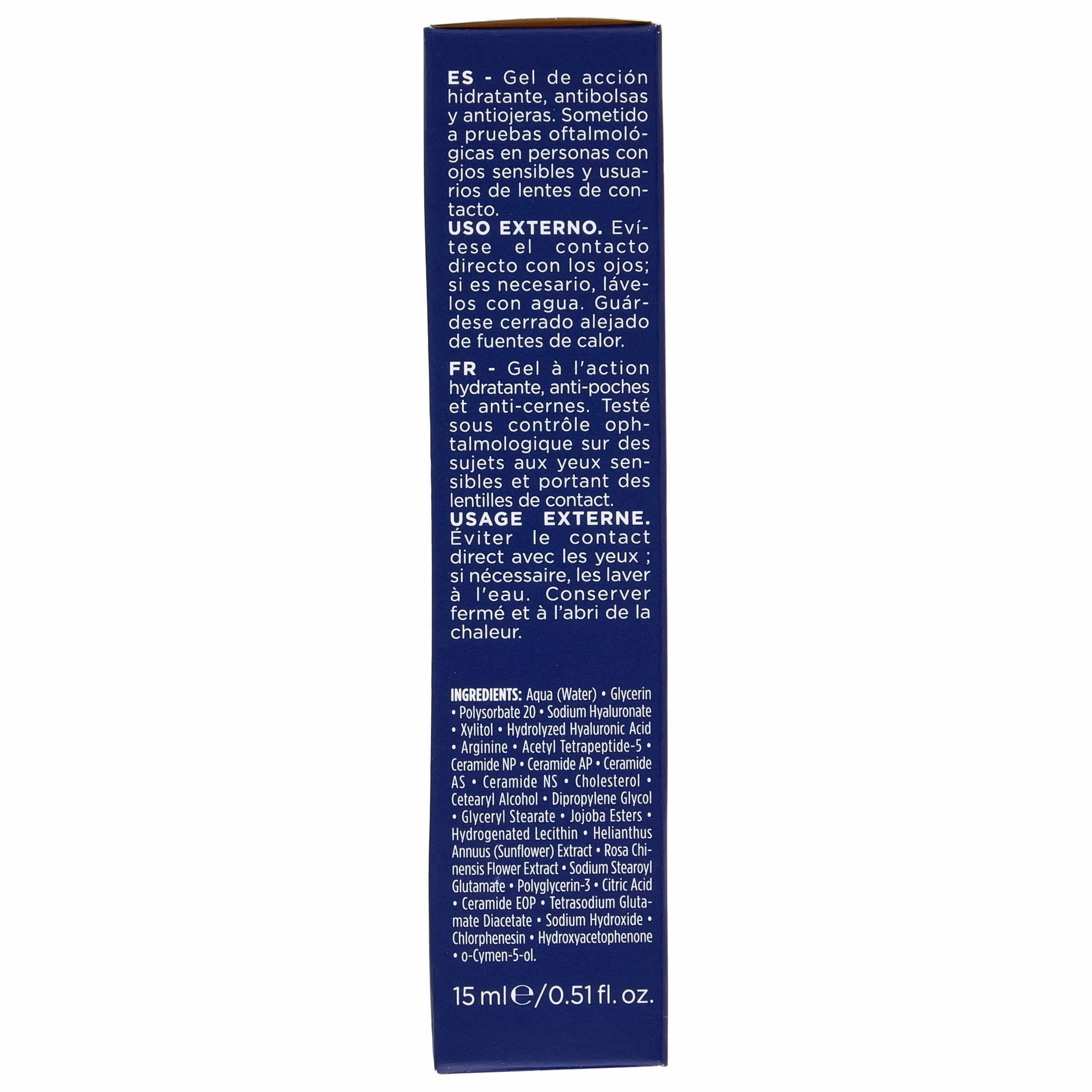 Rilastil Aqua Sensitive żel do konturu oczu, działanie nawilżające, przeciwborowe, przeciwcienie dla wszystkich rodzajów skóry, opakowanie 15 ml