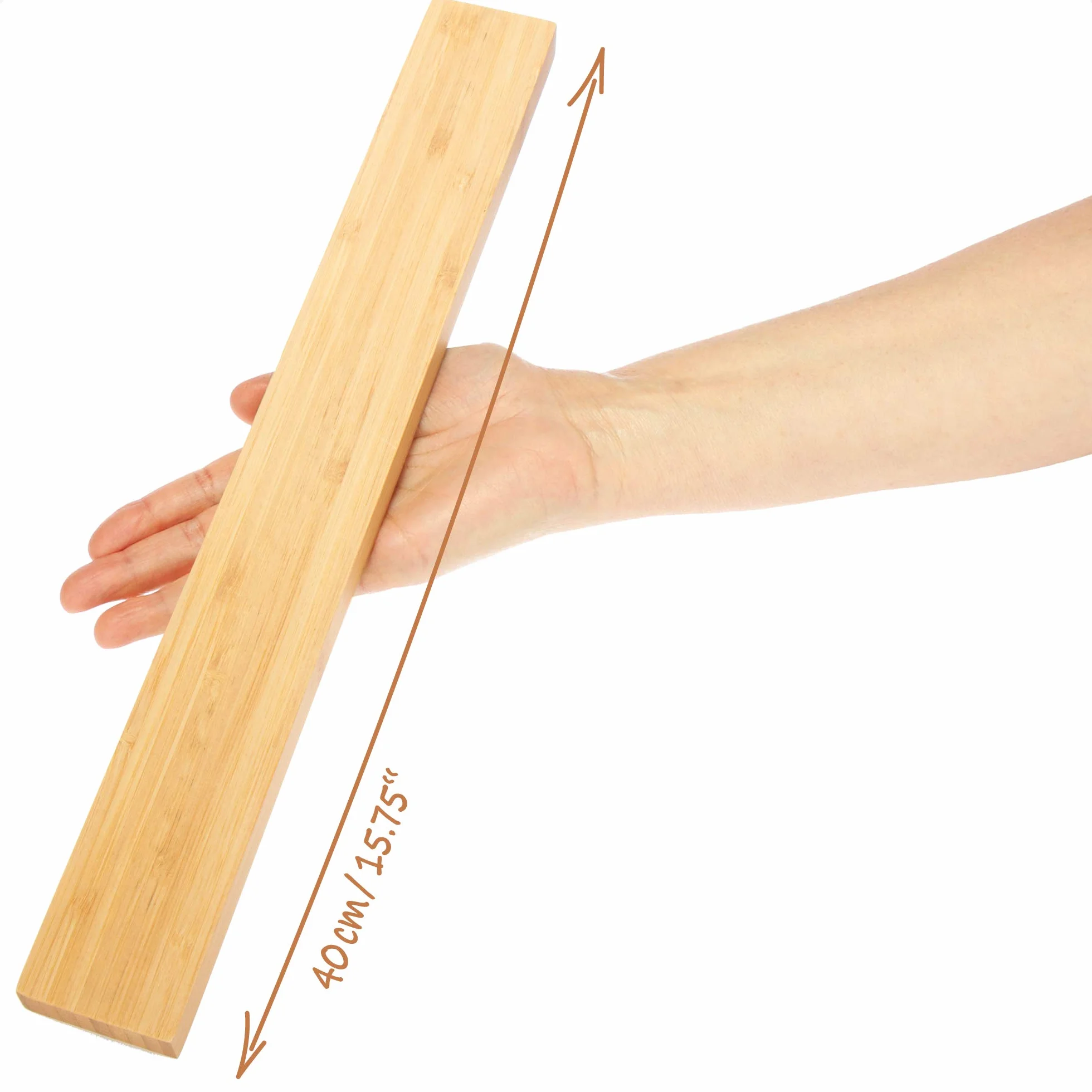 COM-FOUR® Magnetyczny pasek na noze z bambusa do montazu na scianie - magnetyczny blok na noze - 40 cm pasek na noze do kuchni - uniwersalna magnetyczna listwa - uchwyt na noze (1x bambus 40cm)