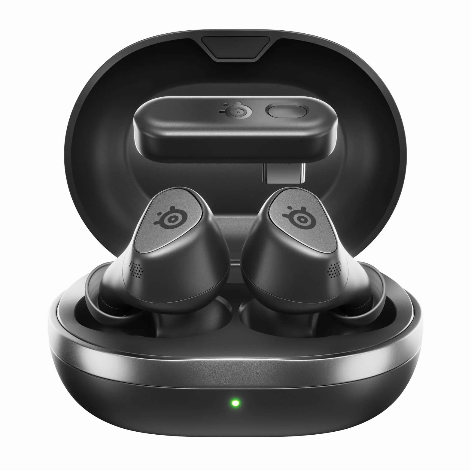 SteelSeries Arctis GameBuds do PlayStation, Bezprzewodowe Słuchawki Douszne do Gier, 2,4 GHz+BT 5.3, ANC/Przezroczystość, Bateria 40 godz., Ładowanie Bezprzewodowe, PS5, PC, Switch, Smartphone