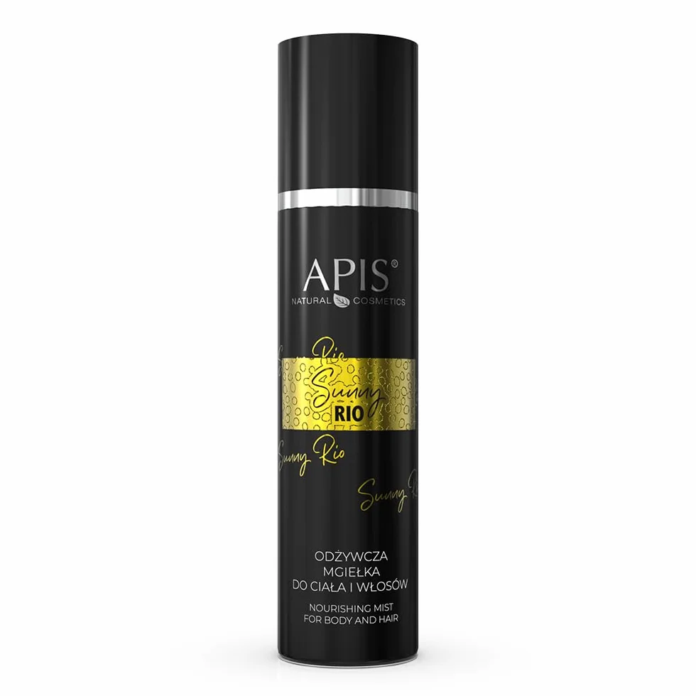 APIS SUNNY RIO spray do ciała i włosów, 150 ml, z jaśminem, migdałem, kokosem, kwasem hialuronowym i D-pantenolem – nawilżenie, pielęgnacja i tropikalny letni zapach