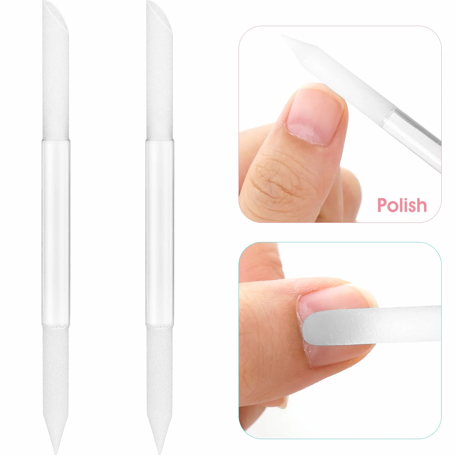 Sibba 2-częściowy szklany pchacz do skórek - narzędzie do usuwania skórek paznokci, dwustronny trymer do skórek paznokci, patyczek do manicure, profesjonalne precyzyjne pilniki ścierne, do studiów