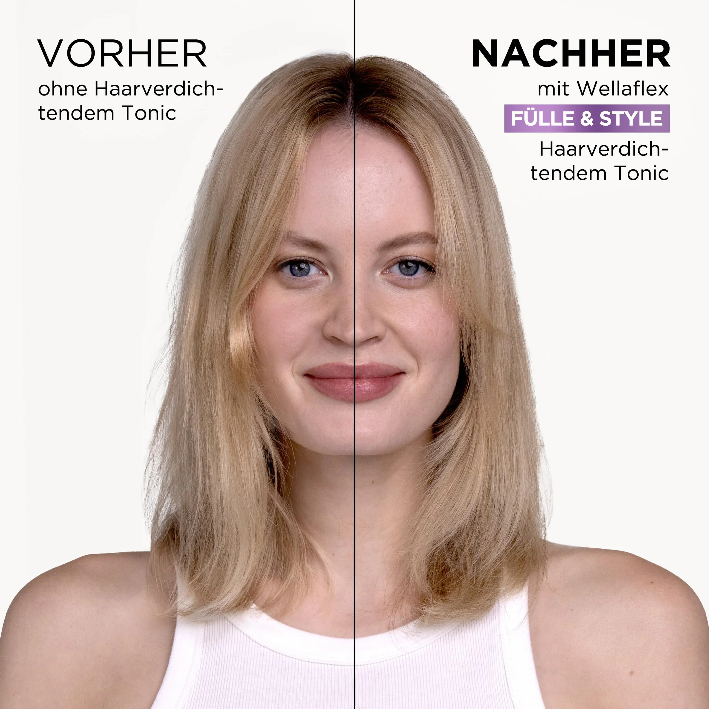 Wellaflex Tonik do zagęszczania włosów, natychmiastowa objętość i podnoszenie włosów, gęste w dotyku włosy, delikatny dla skóry głowy, testowany dermatologicznie, wegańska formuła, stopień utrzymania