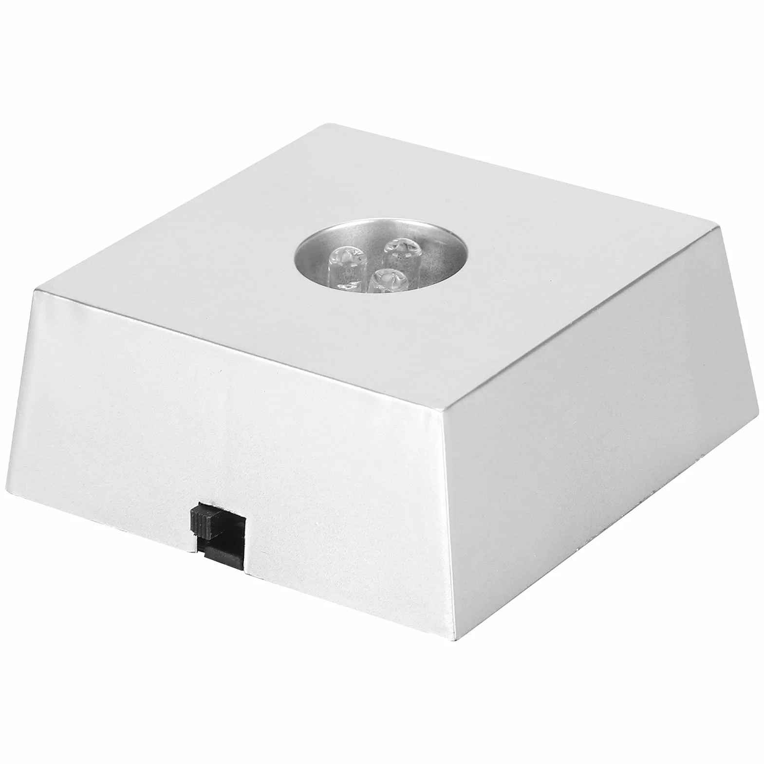 Stojaki Ekspozycyjne Mała Trapezowa Podstawa Oświetleniowa LED ze Szkła Kryształowego 3D Kolorowy