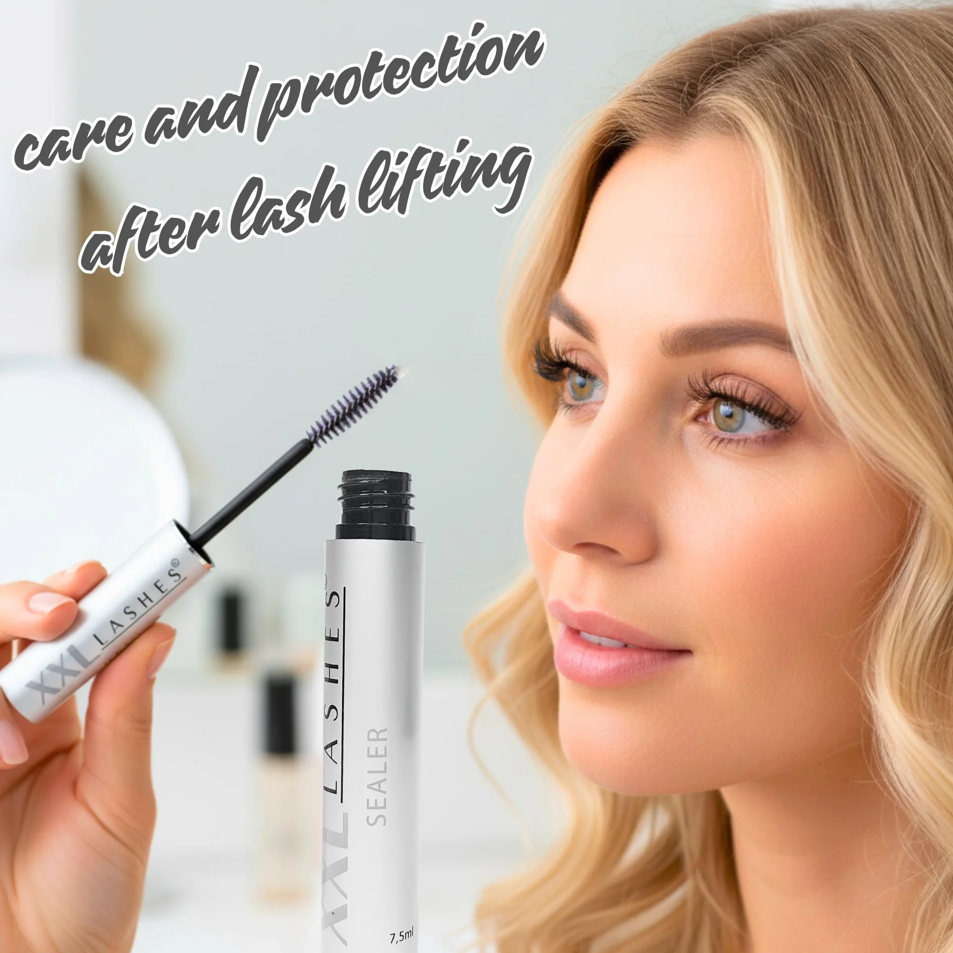 Uszczelniacz XXL Lashes – ochrona i pielęgnacja po przedłużaniu rzęs, liftingu rzęs i laminowaniu rzęs, uszczelniania przedłużania rzęs, pielęgnacji rzęs, długotrwała powłoka, jasny kolor