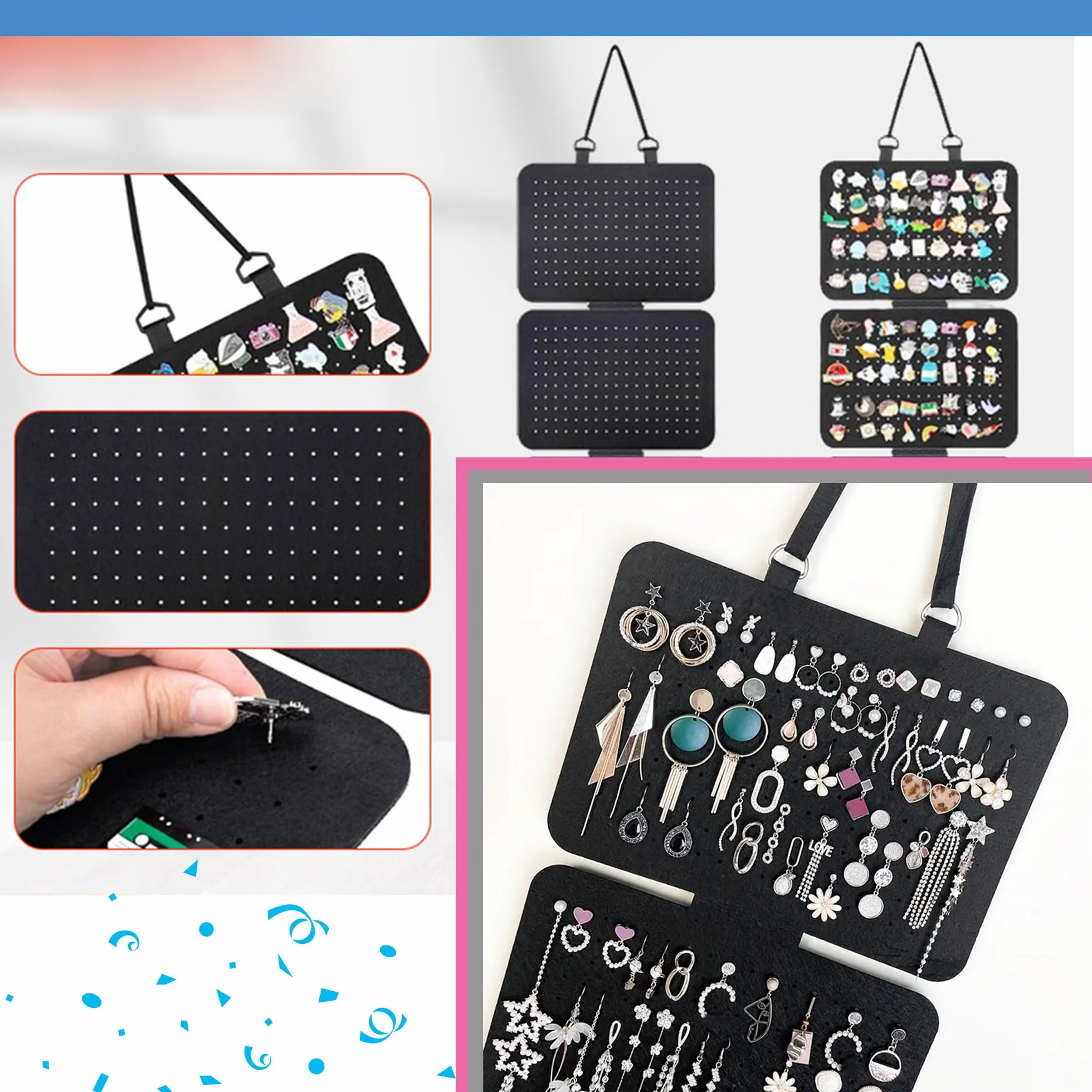 Organizer ścienny do przypinania Broszka 5 elementów Display Holder Pins