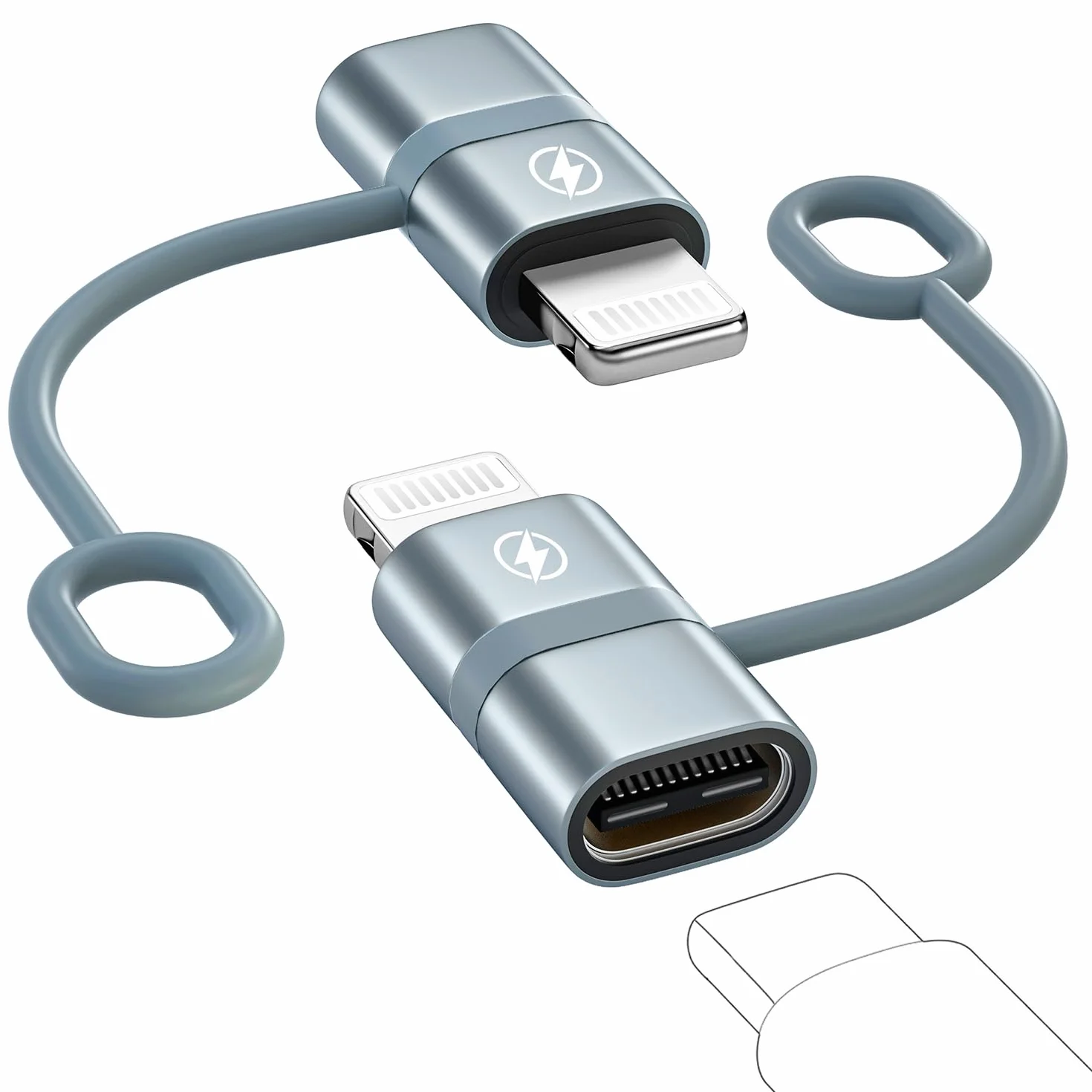BLITEZZ 2 Pack 36W Adapter USB-C na Lightning do ładowania iPhone 14/13/12/11/Pro/X/SE/8/6/iPad/AirPods, szybkie ładowanie, anti-lost