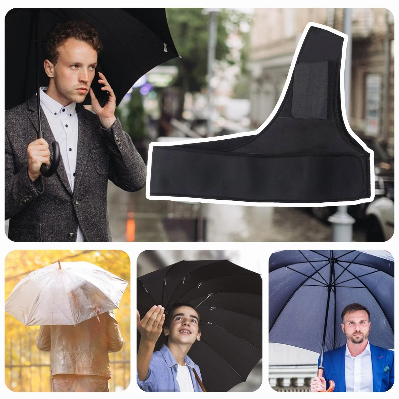 Uchwyt na parasol bez użycia rąk, poręczny pasek podtrzymujący parasol przeciwsłoneczny