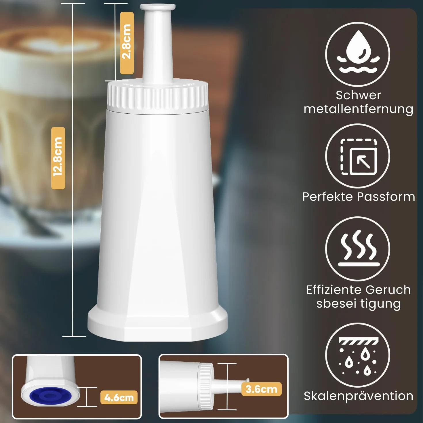 EVERSPRING Filtr Wody do Ekspresu do Kawy: Kompatybilny z Sage Barista SES008, SES810, SES880, SES920, SES980, SES990 ekspresem do kawy, certyfikat NSF, 6 Sztuki.