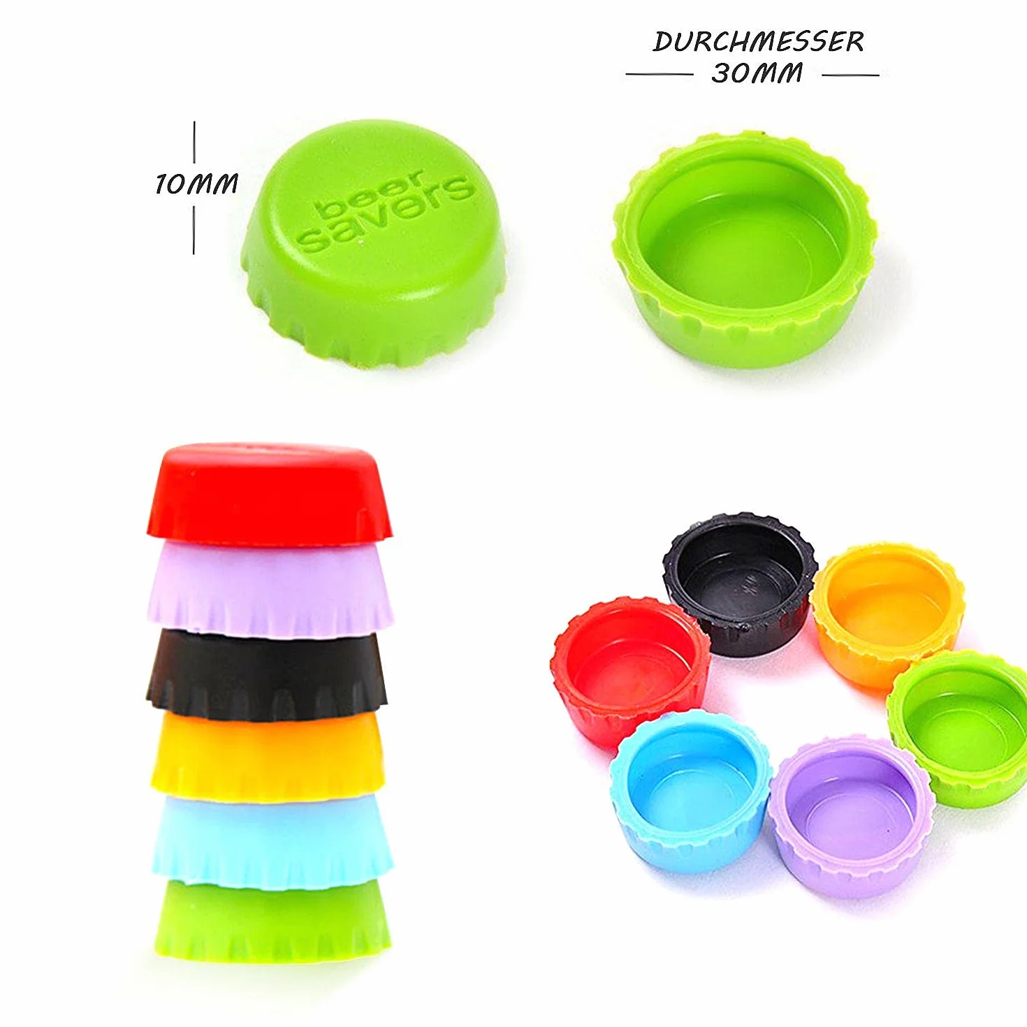 Beer Saver silikonowe kapsle do piwa 12 sztuk w 6 kolorach