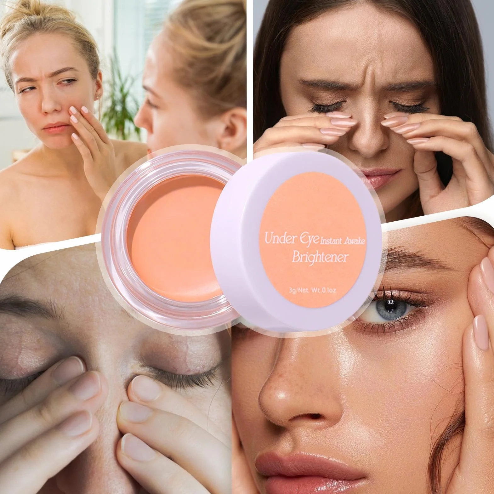 Eye Brightener Cream, Full Coverage Undereye Makeup, długotrwały korektor, wodoodporny podkład, kosmetyki, tekstura, rozświetlacz do podróży, 3 g