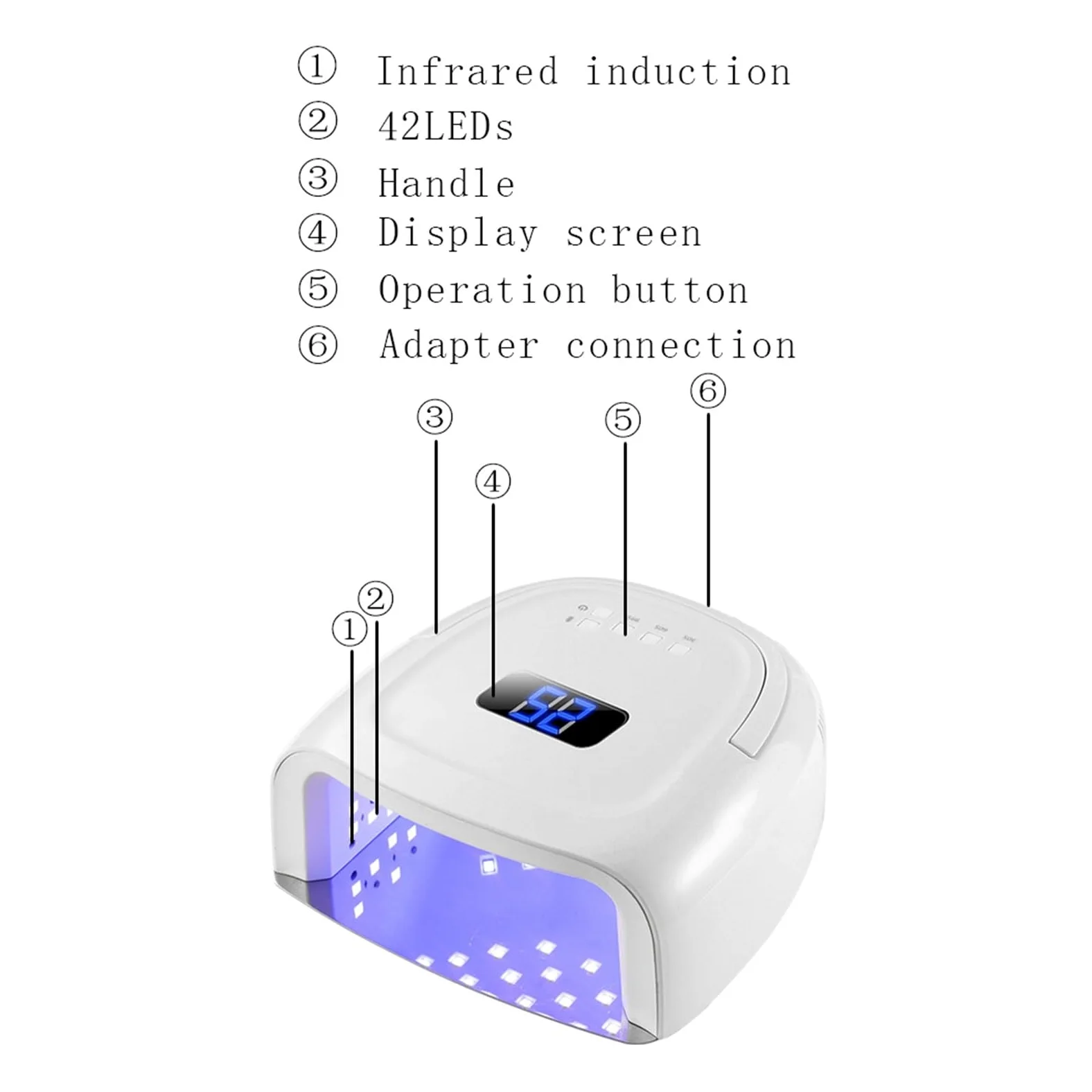 Lampa LED UV do paznokci Lampa LED UV do paznokci 60W Suszarka do paznokci Akumulatorowa lampa do paznokci Bezprzewodowy lakier żelowy UV Cure Light Bezprzewodowa lampa UV LED do paznokci Maszyna do m