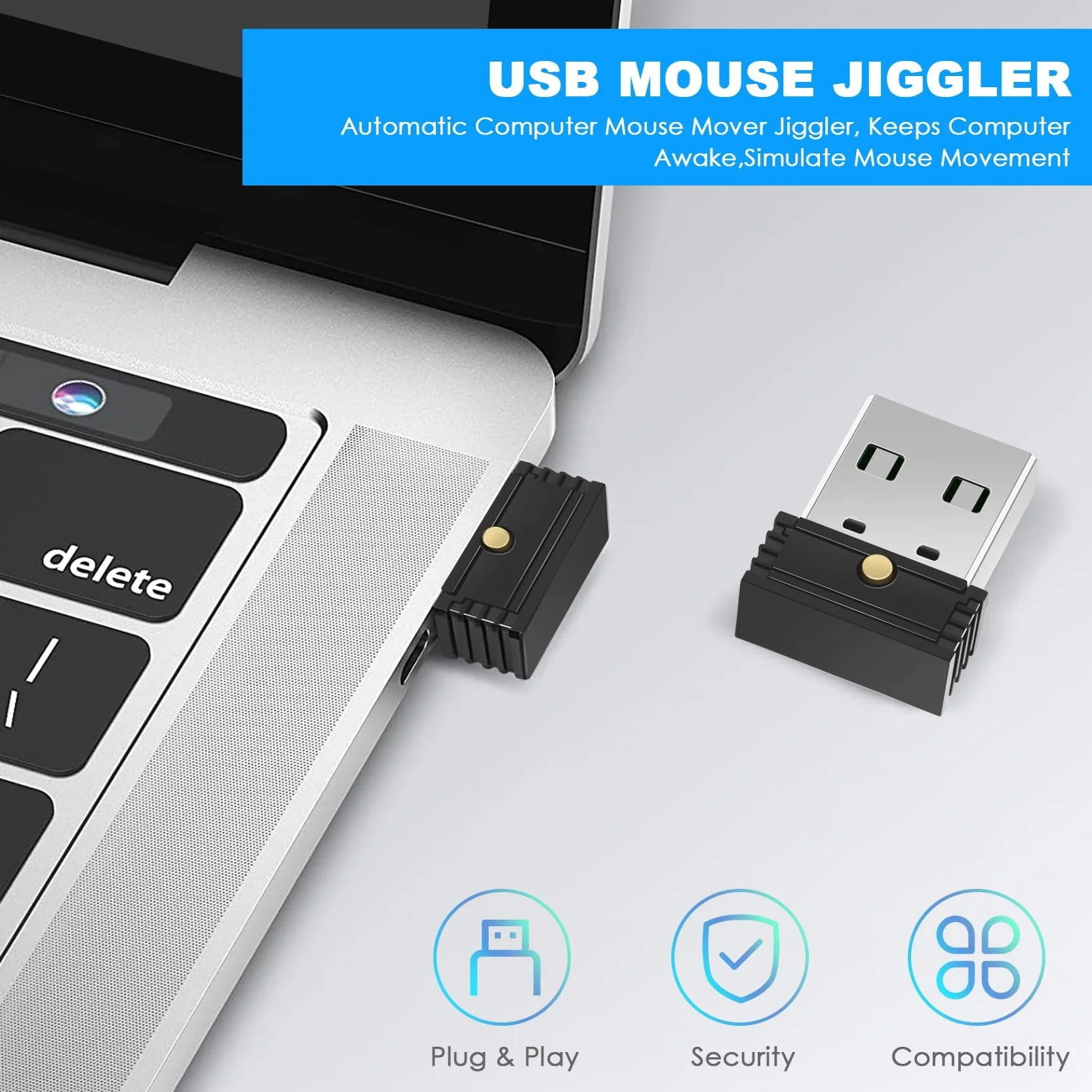 USB-mysz Jiggler, Automatyczny Jiggler Myszy Komputerowej, Trzyma Komputer w Stanie Gotowości, Symuluje Ruchy Myszy