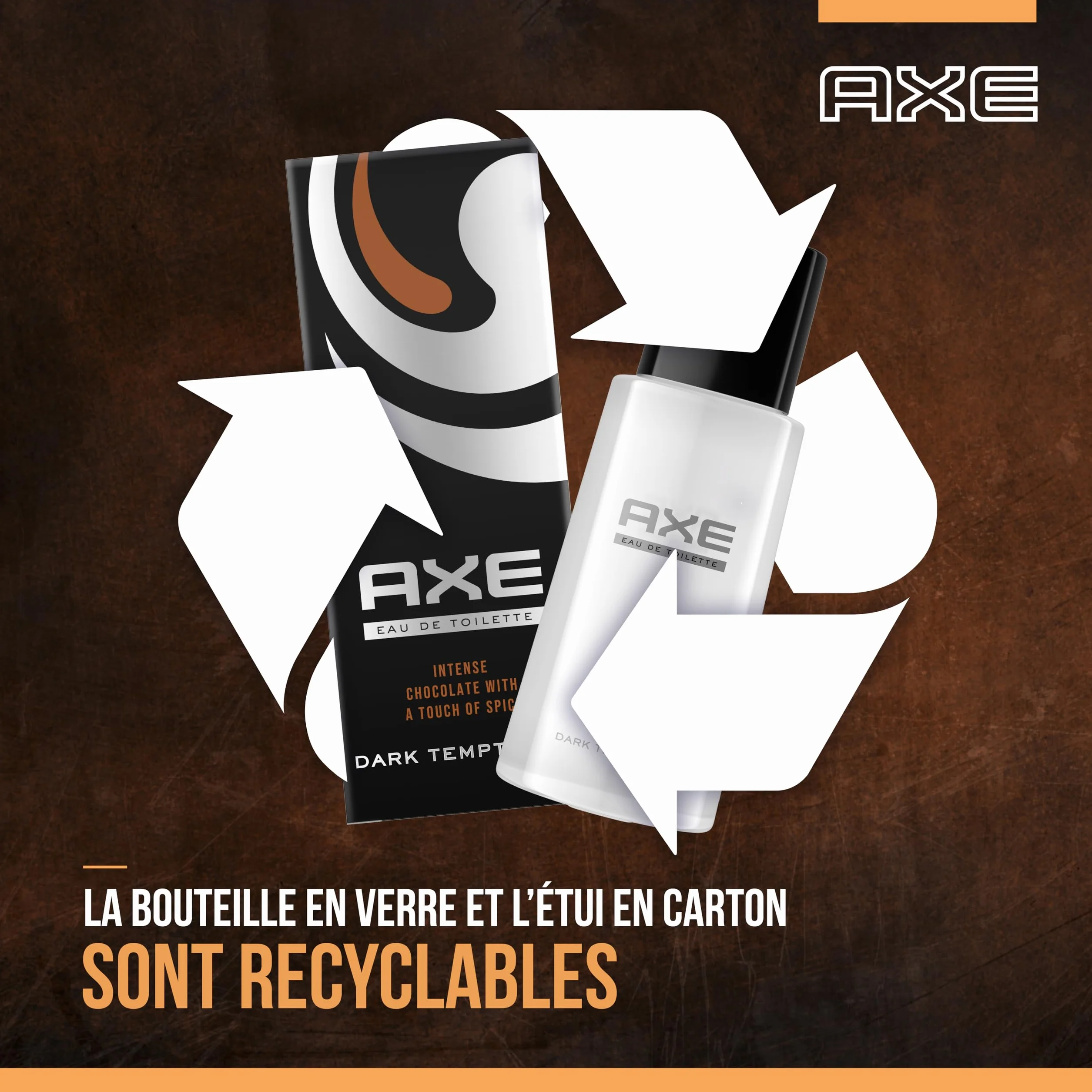Axe woda toaletowa Dark Temptation, perfumy czarnej czekolady i przyprawy, wydajność i świeżość 24 godziny - butelka 100ml