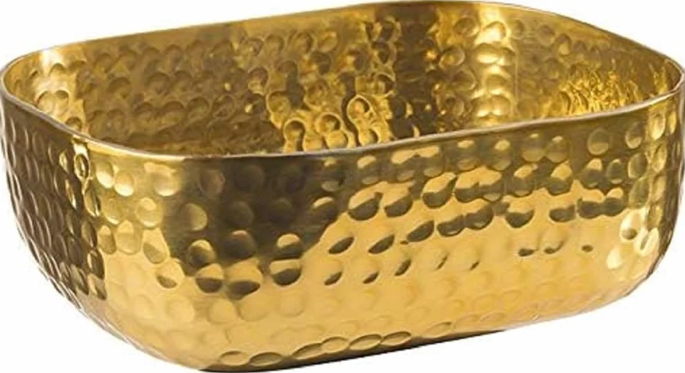 Miska z aluminium młotkowana złota 15,5x12 cm 0,7 l