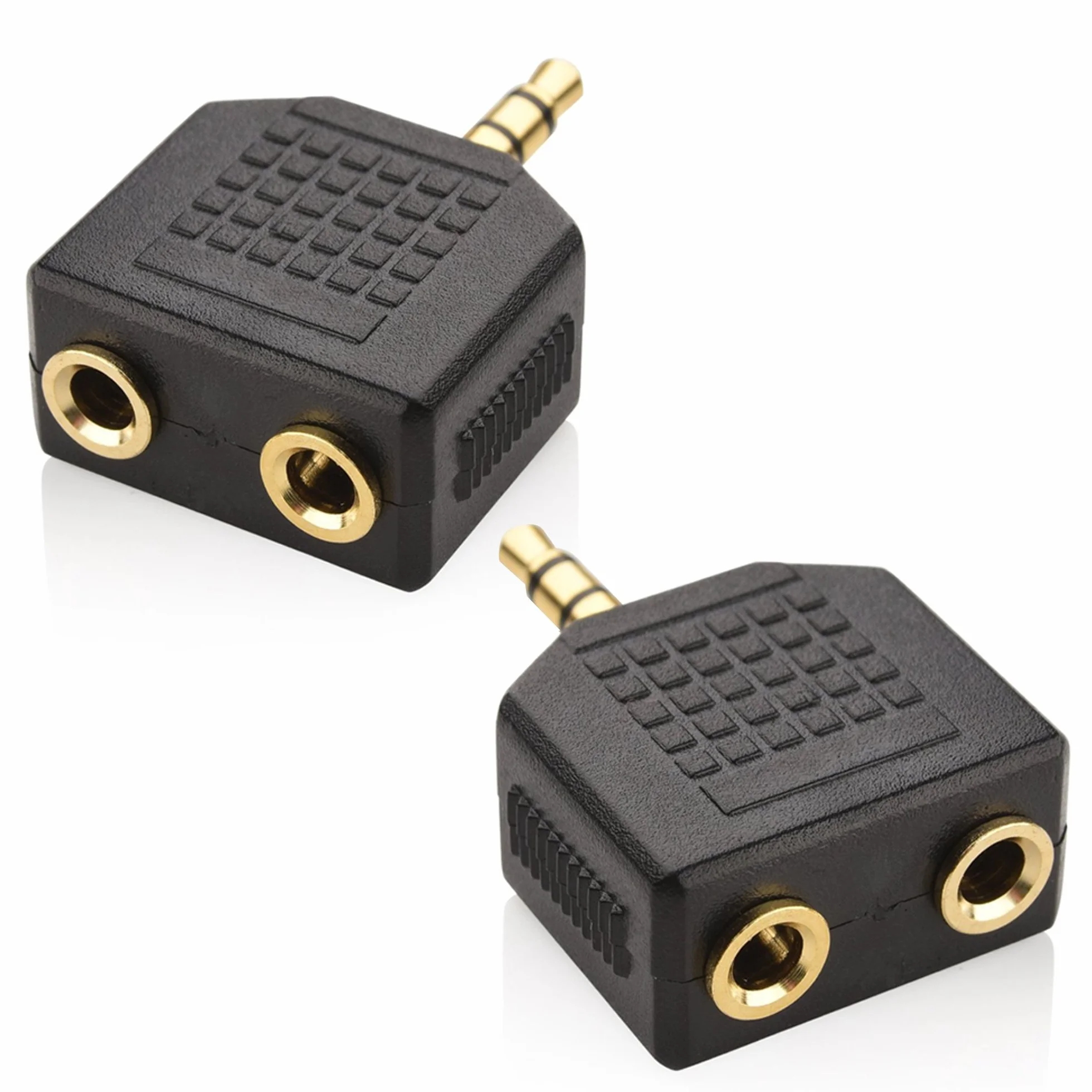 2 Sztuki Rozdzielaczy Audio w Kształcie Litery Y 3,5 mm - 1 Męski na 2 Żeńskie Gniazda Audio - Umożliwia Dwóm Osobom Słuchanie Jednego Źródła Dźwięku - od Mobi Lock