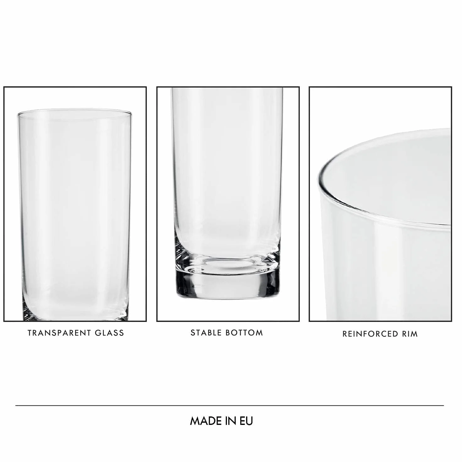 KROSNO Blended Wysokie Szklanki 350 ml 6 szt. Szkło Kryształowe Bez Ołowiu Long Drink