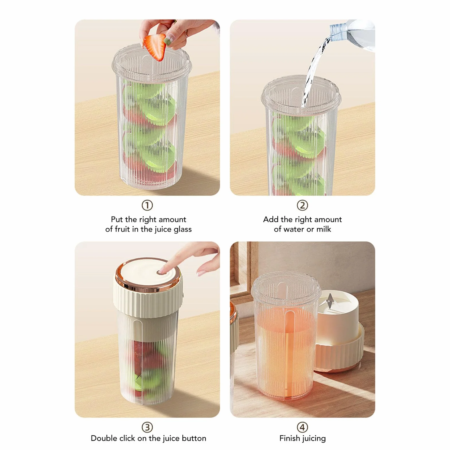 Przenośny Blender USB 300 ml Bezprzewodowy Kubek Blendera