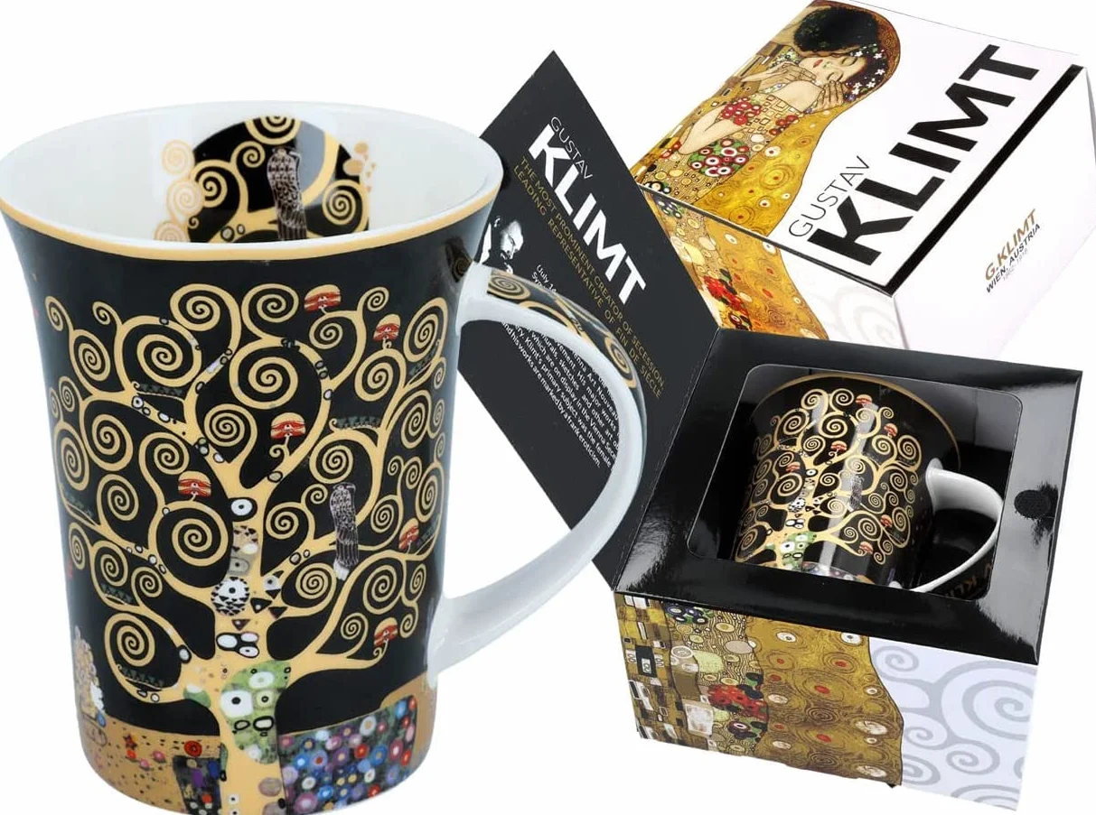 Kubek porcelanowy CARMANI drzewo życia Gustav Klimt 350 ml