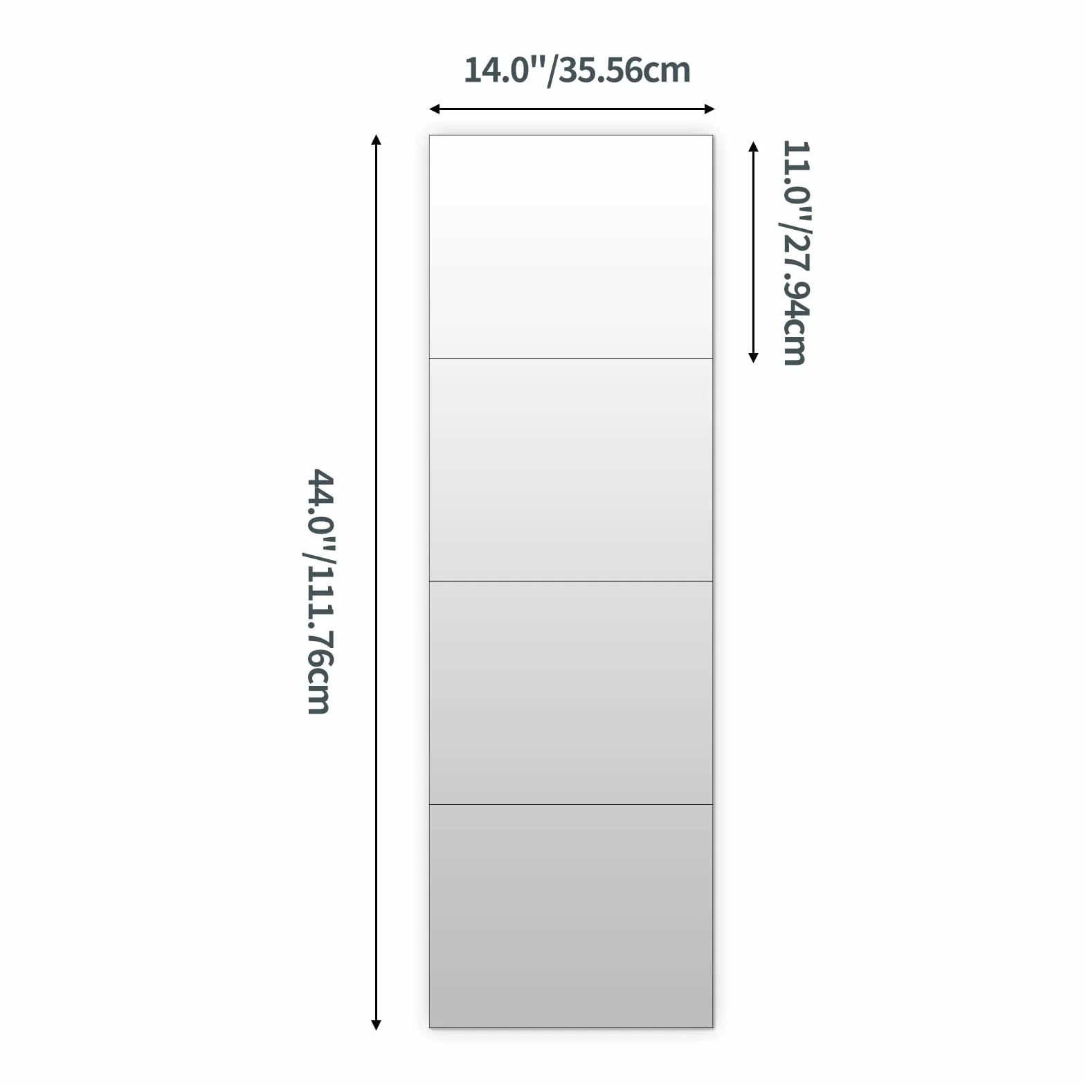 4 sztuki płytek lustrzanych pełnowymiarowych 35,6 x 28 cm - łatwa instalacja, bezramowe szklane lustro ścienne do sypialni, salonu i domowej siłowni