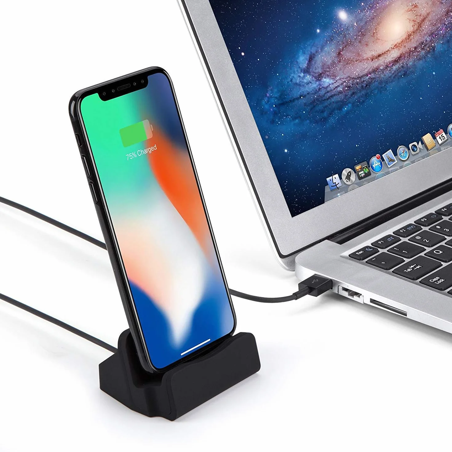 Stacja dokująca typu C ładowarka kompatybilna z iPhone 15 Plus Pro Max Samsung Galaxy Z Flip 5 Z Fold 5 S23 Ultra S22 S21 S20 10 Huawei Mate Xiaomi i innymi urządzeniami USB-C w kolorze czarnym