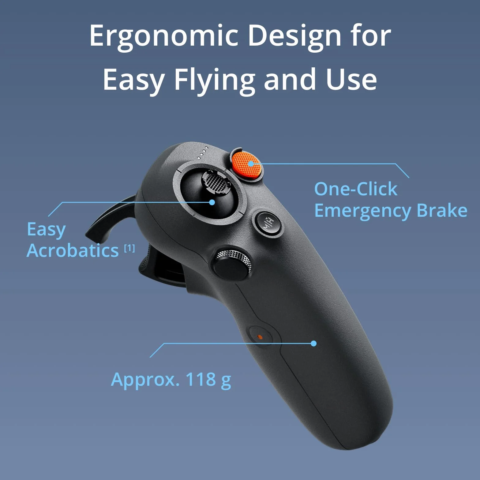 DJI RC Motion 3, FPV Smart pilot zdalnego sterowania z wciągającym sterowaniem ruchem, kompaktowy i przenośny, hamulec awaryjny One-Click, kursor AR, intuicyjny kontroler drona, kompatybilność z