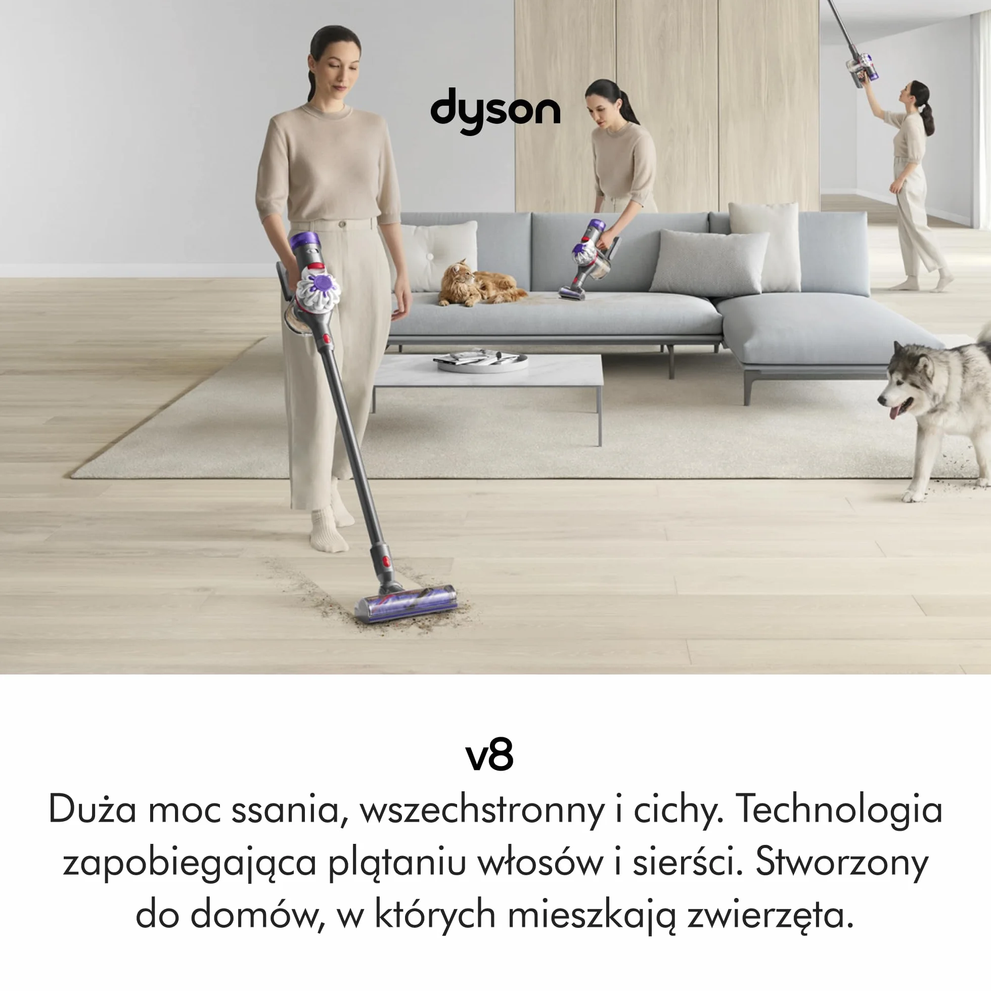Dyson V8 Advanced Bezprzewodowy Odkurzacz Pionowy Srebro Nikiel