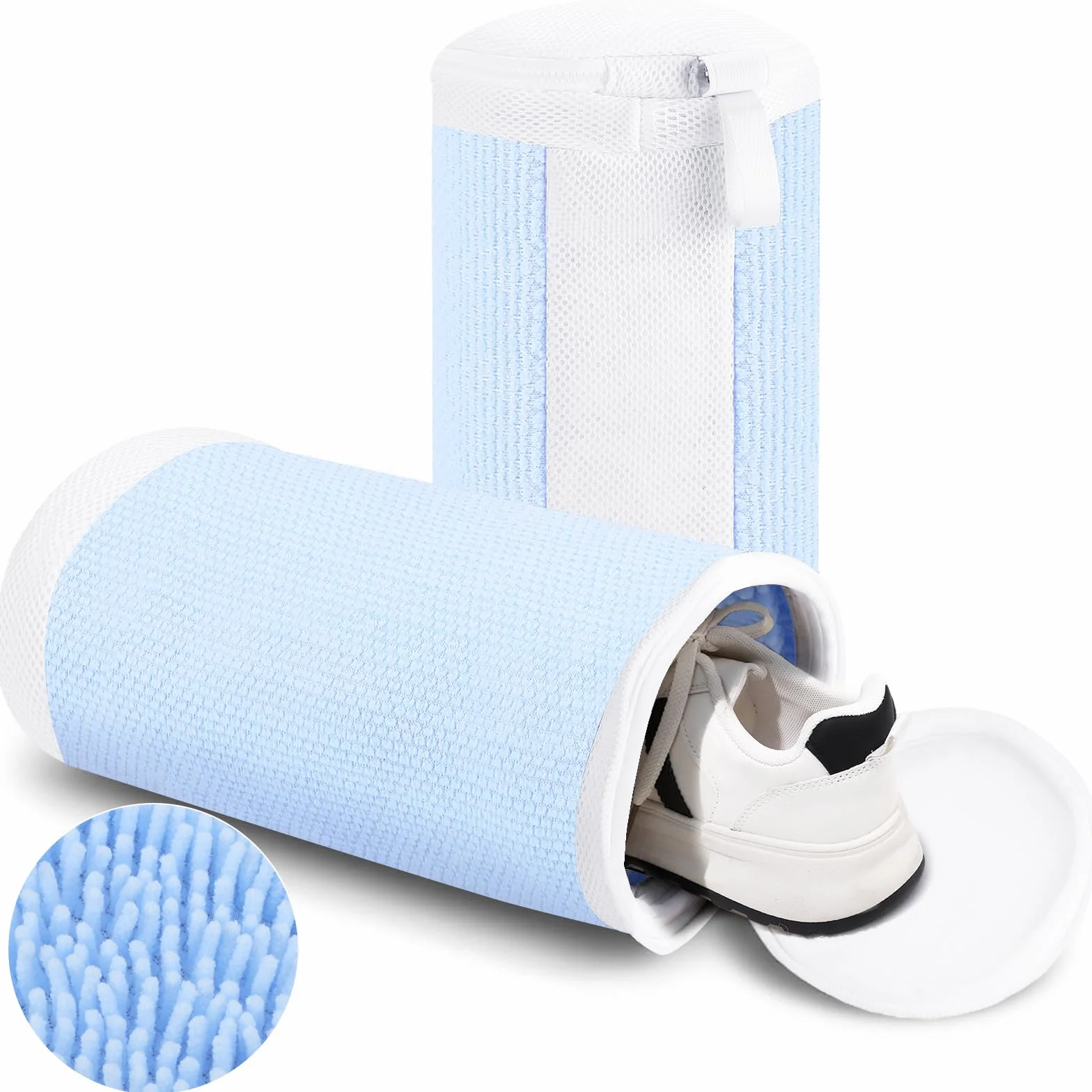 Dntorx worki do prania butów 40×20 cm wielokrotnego użytku niebiesko-białe