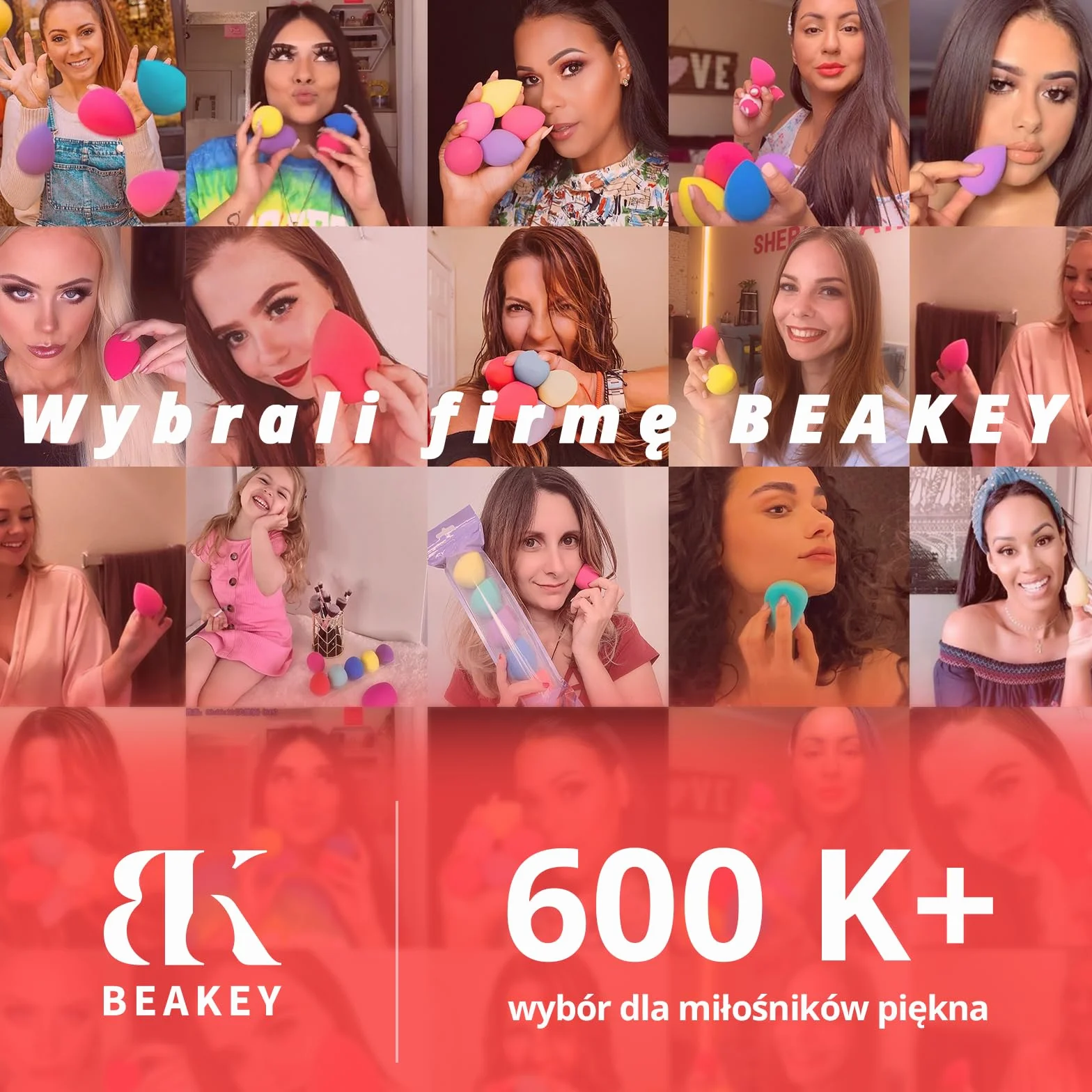 BEAKEY Beauty zestaw gąbek do makijażu, wielokolorowa gąbka do podkładu, idealna do płynów, kremów i pudru, 5 sztuk