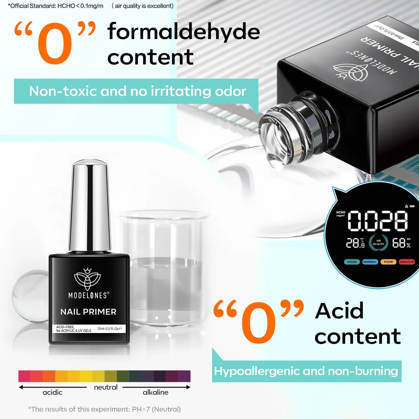 Modelones Primer do paznokci żelowy, odwodniacz, 15 ml, profesjonalny preparat bez kwasu, naturalne powietrze suche, superior bonding zestaw do paznokci, żel UV