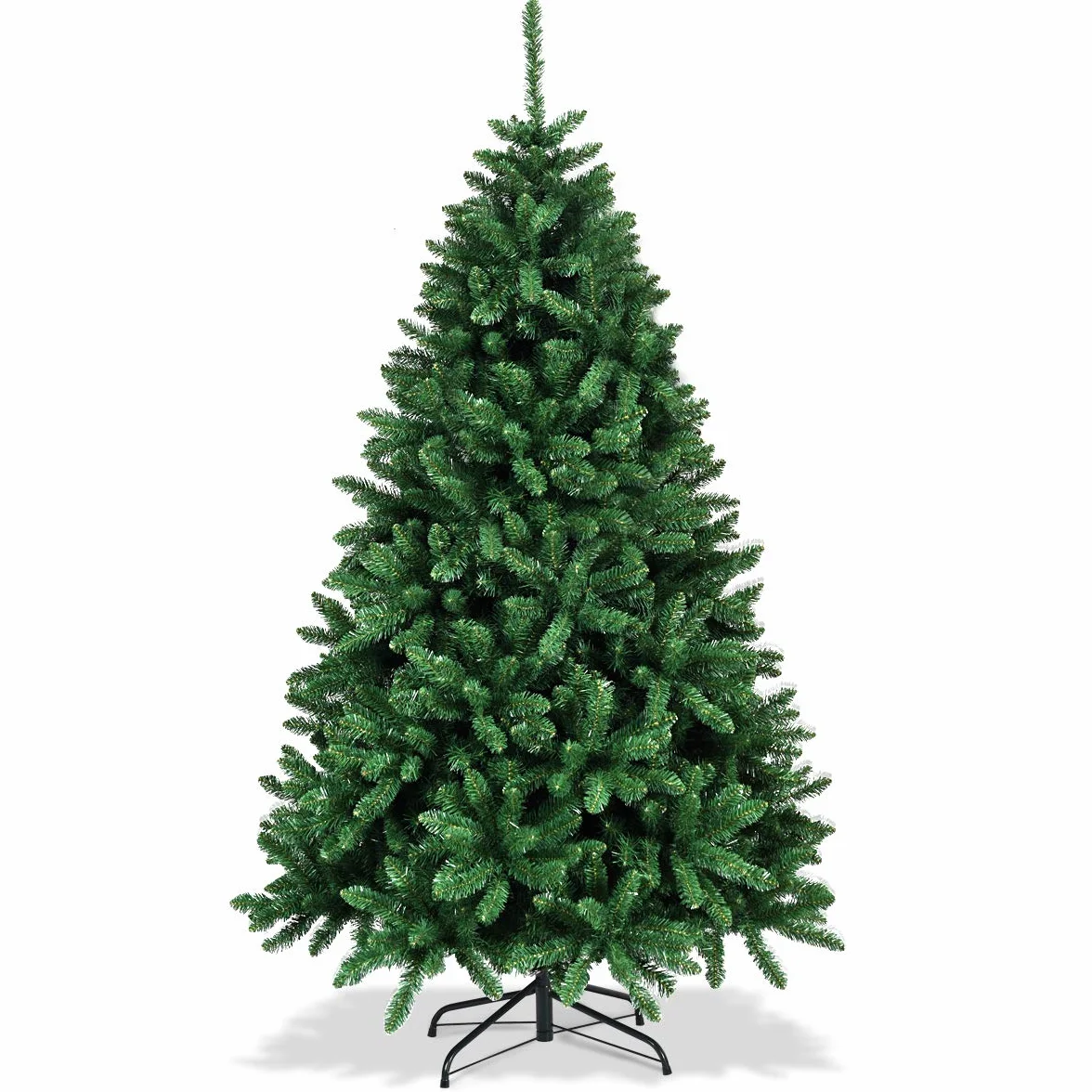 COSTWAY 180 cm sztuczna choinka bożonarodzeniowa, choinka z metalowym stojakiem, choinka świąteczna, choinka z PVC do domu, biura, sklepów i hoteli, zielona