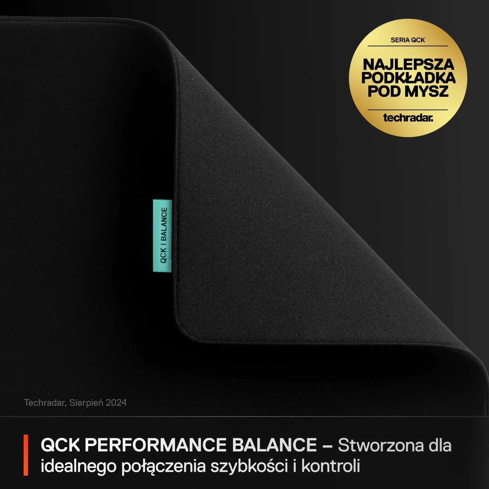 SteelSeries, podkładka QcK XL Performance Balance - Dod. gęstość dająca poślizg - Niskoprofilowe przeszycia krawędzi - Antypoślizgowa podstawa z neoprenu - Rozm. 900 x 400 mm - FPS, MOBA, RTS, MMO