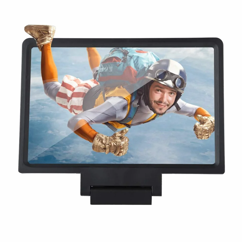 Elprico 1,5 -krotnie Powiększenie Screen Screen Screen Współcześanie z Głośnikiem do Filmów 3D i Czytania, Stereoskopowy Wzmacniacz Oglądania dla Starszych Ludzi (BLACK)