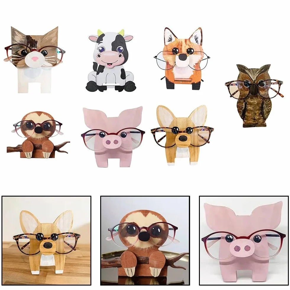 Unikalny stojak na okulary, wzór zwierzęcy z kreskówki, dodaje osobowości Twojej przestrzeni (corgi)
