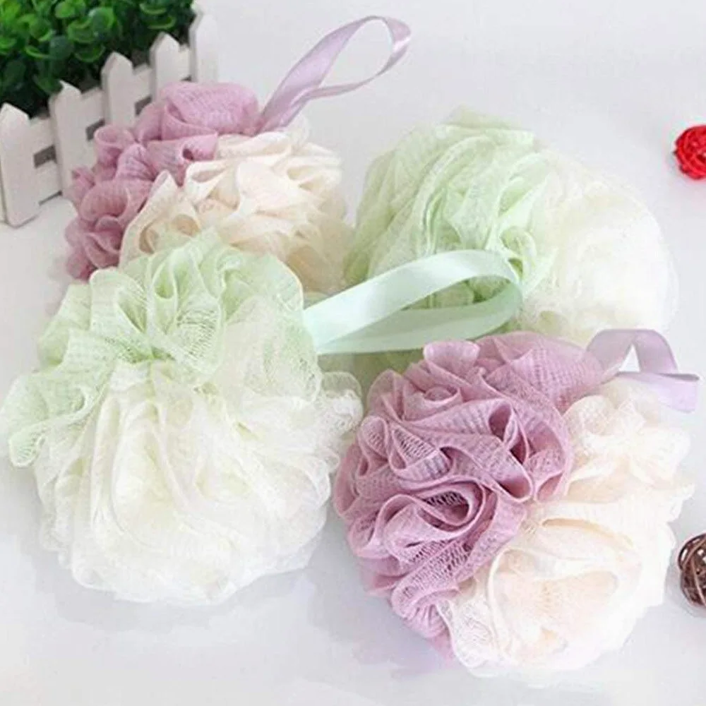 Złuszczająca myjka Myjka Szczotka do ciała Gąbka do ciała Gąbka pod prysznic Loofah Gąbka do kąpieli Pufa Siatkowa kulka Złuszczający ręcznik złuszczający Premium Scrubber (kolor: B) (A)