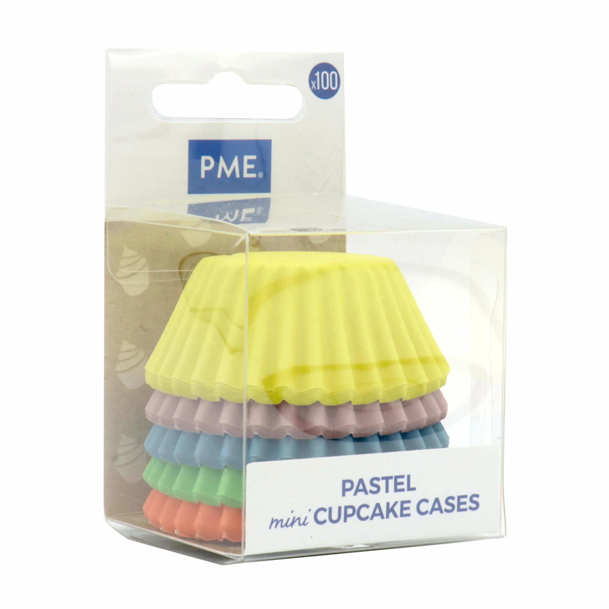 PME Pastelowy papier foremki do pieczenia babeczek mini 100 sztuk