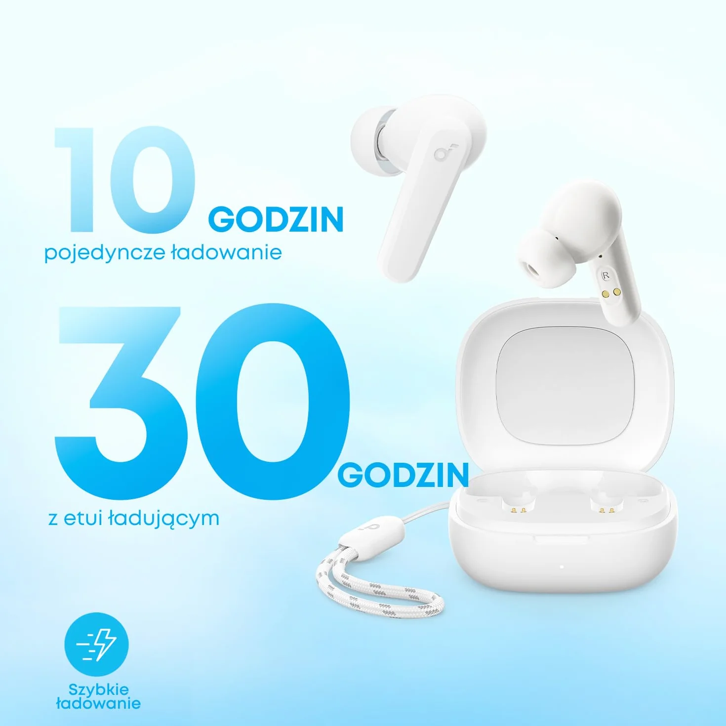 soundcore by Anker P20i Prawdziwie bezprzewodowe słuchawki douszne, 10 mm przetworniki z dużym basem, Bluetooth 5.3, 30 godzin odtwarzania, wodoodporność IPX5, 2 mikrofony do wyraźnych połączeń AI