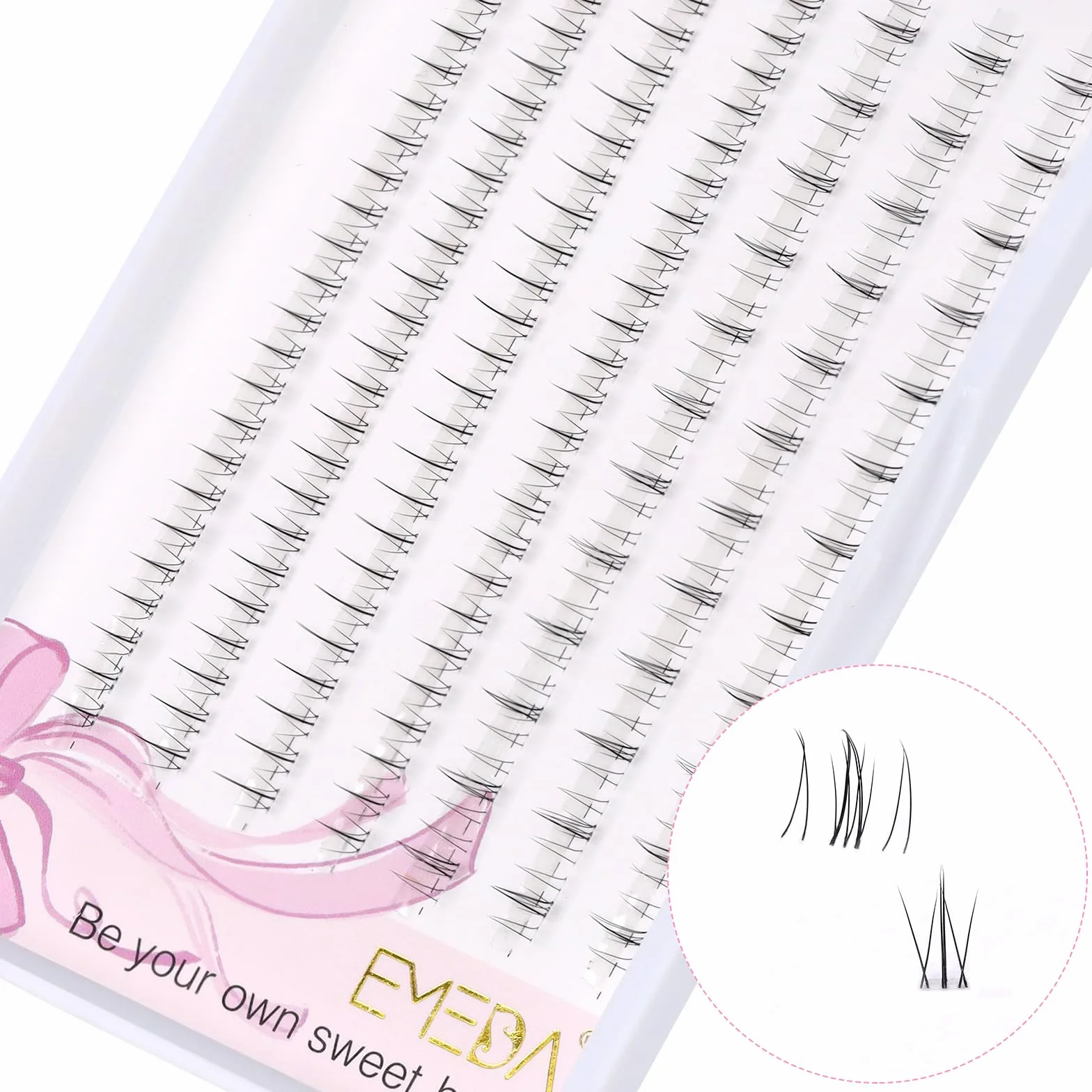 EMEDA DIY przedłużanie rzęs mix D curl 8mm 10mm 12mm Indywidualne rzęsy klastra z pęsetą Super cienka taśma DIY rzęsy Wielokrotnego użytku Naturalne Fałszywe rzęsy klastry rzęs (D08)