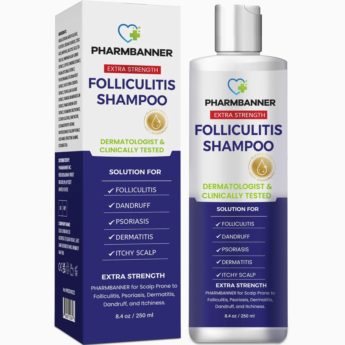 Szampon na zapalenie mieszków włosowych, Seborrheic Dermatitis Shampoo, szampon przeciw łupieżowi, szampon przeciwgrzybiczny, leczenie zapalenia mieszków włosowych, leczenie łupieżu, leczenie