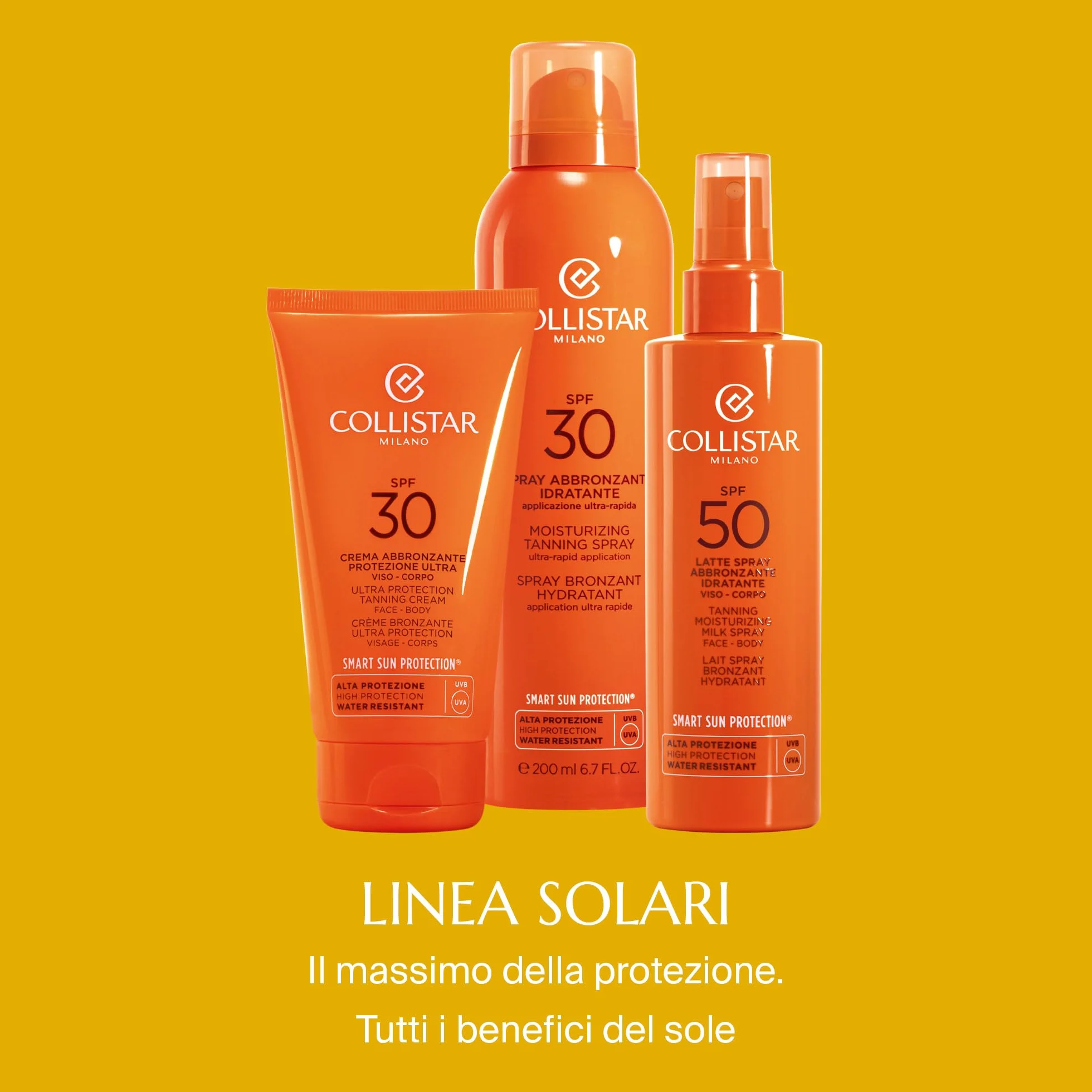 Collistar Suchy Olej Superopalający Nawilżanie, SPF 30, Intensyfikuje opaleniznę i chroni przed solewką, Do twarzy i szyi, Odporność na wodę, 200 ml